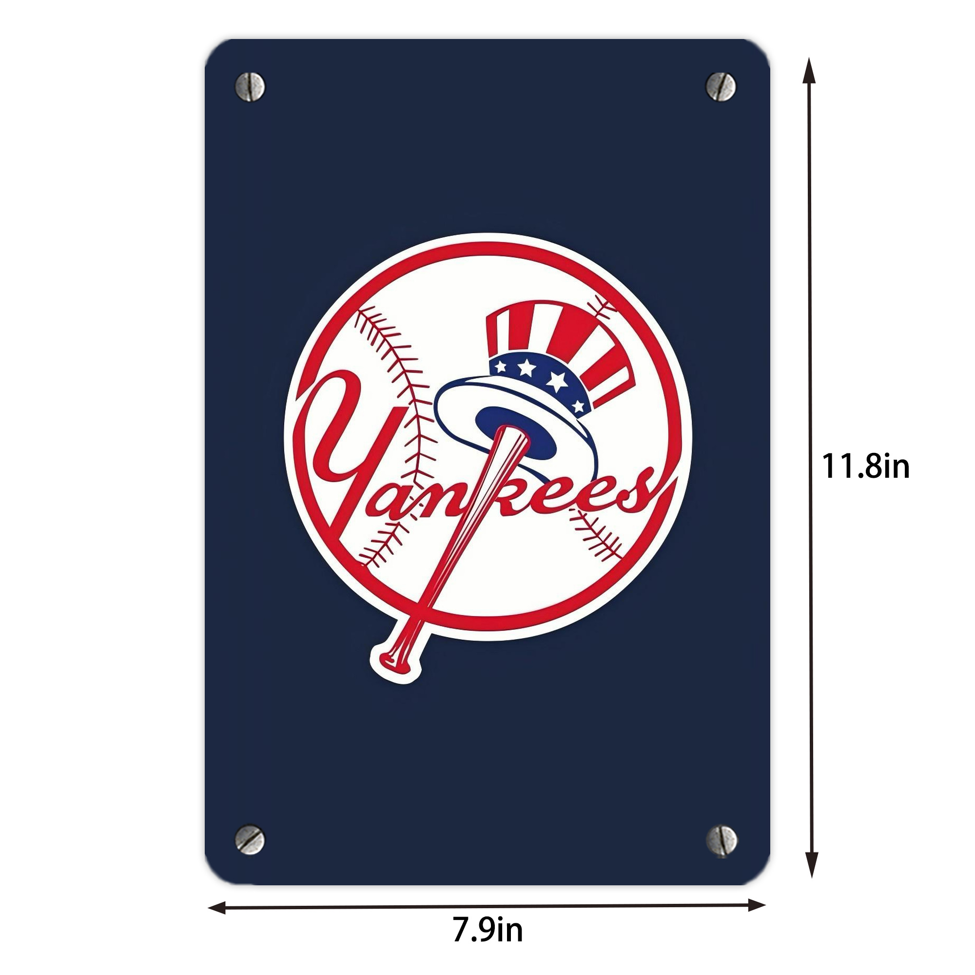 New York Yankees 216 Metal Tin Sign 8x12inch - High-Quality Full-Print Decorative Wall Art, Durable Rust-Resistant Metal Plaque For Living Room, Bedroom, Kitchen, Office, Bar Décor