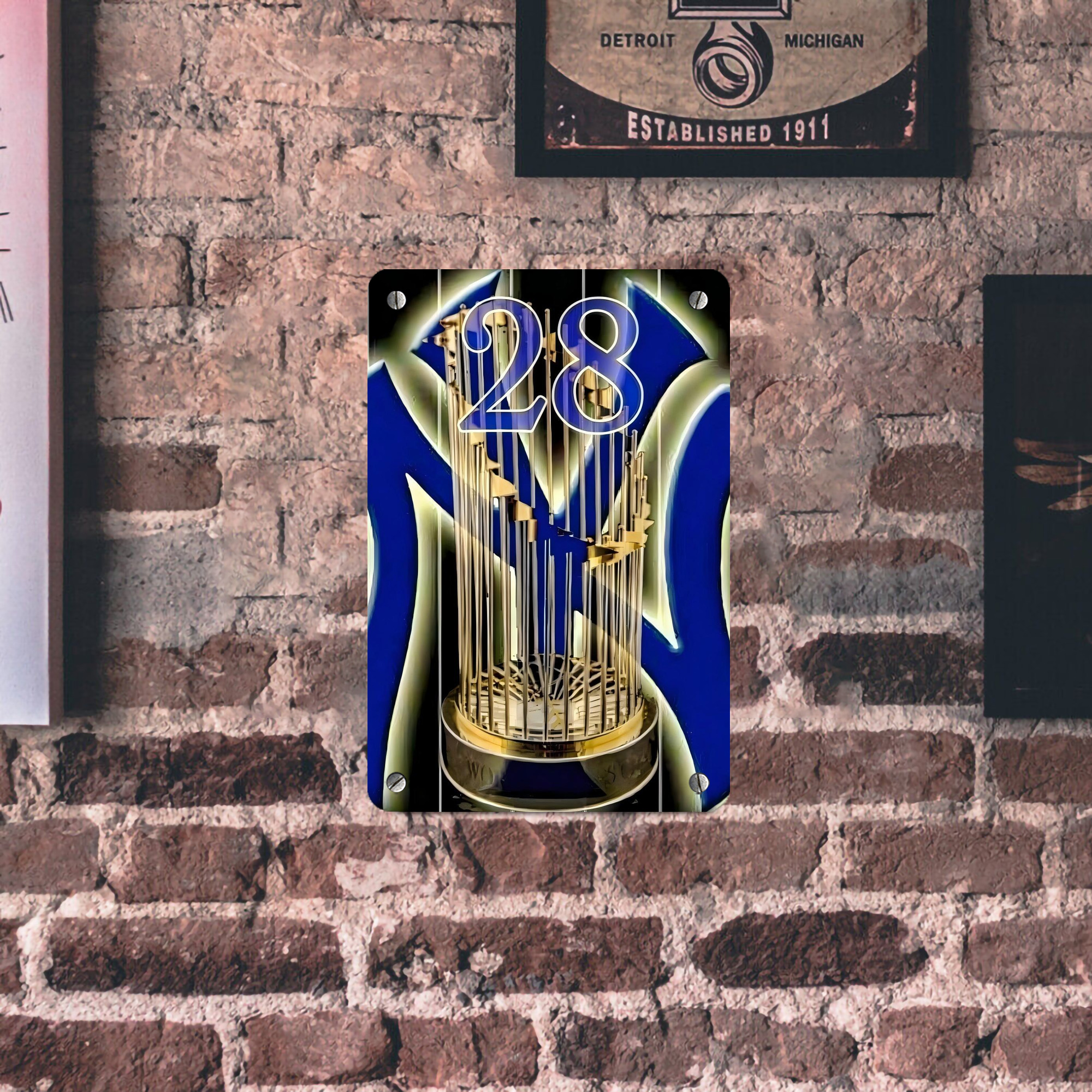 New York Yankees 212 Metal Tin Sign 8x12inch - High-Quality Full-Print Decorative Wall Art, Durable Rust-Resistant Metal Plaque For Living Room, Bedroom, Kitchen, Office, Bar Décor