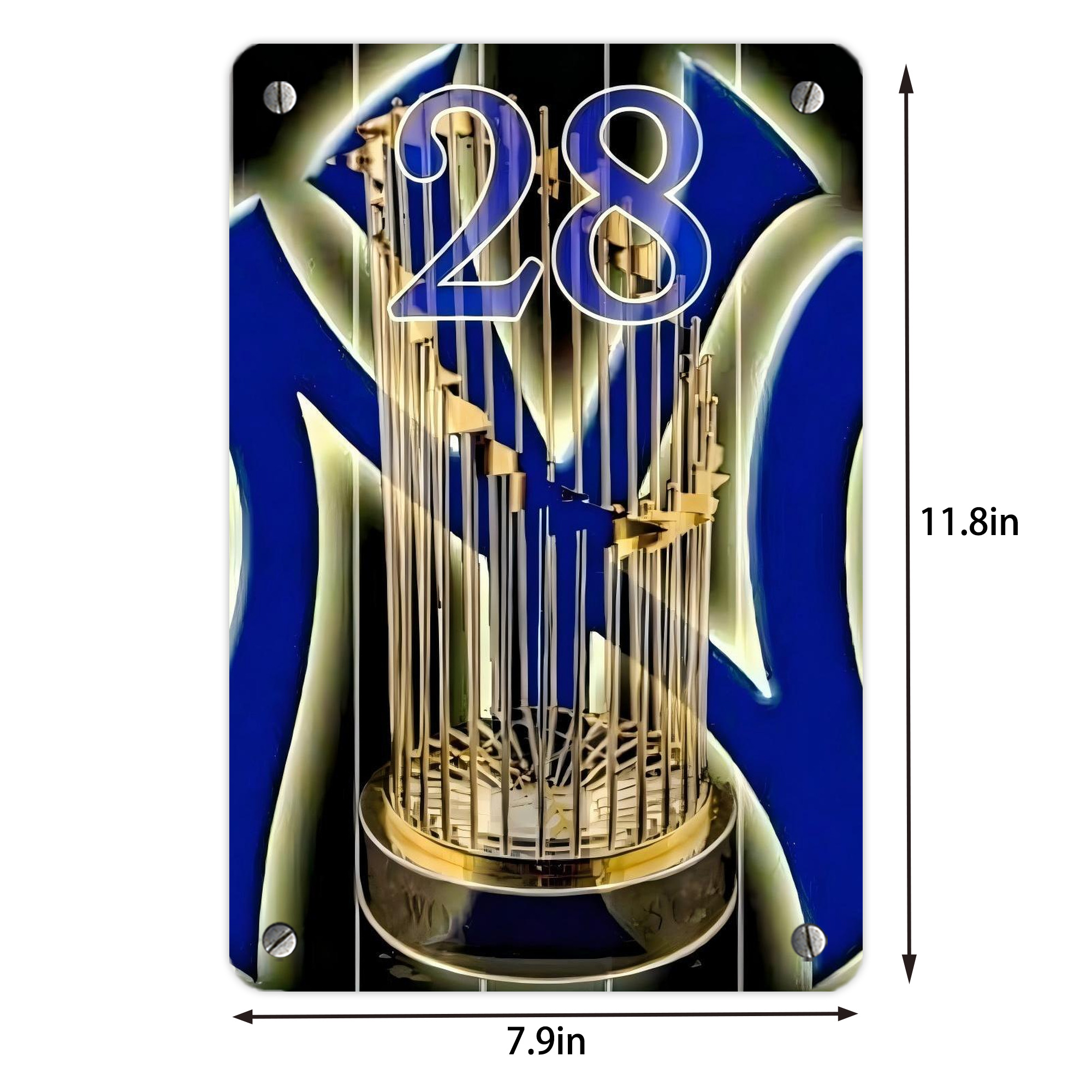 New York Yankees 212 Metal Tin Sign 8x12inch - High-Quality Full-Print Decorative Wall Art, Durable Rust-Resistant Metal Plaque For Living Room, Bedroom, Kitchen, Office, Bar Décor