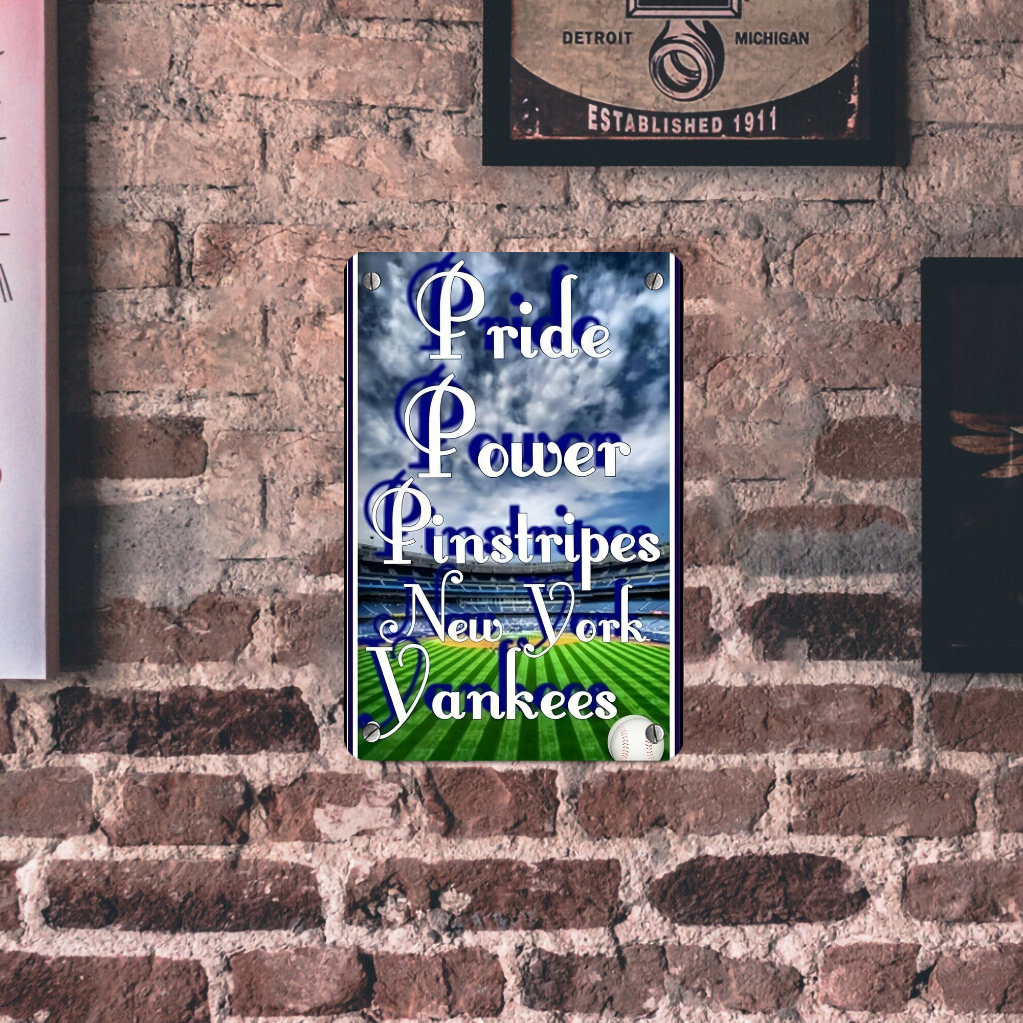 New York Yankees 309 Metal Tin Sign 8x12inch - High-Quality Full-Print Decorative Wall Art, Durable Rust-Resistant Metal Plaque For Living Room, Bedroom, Kitchen, Office, Bar Décor