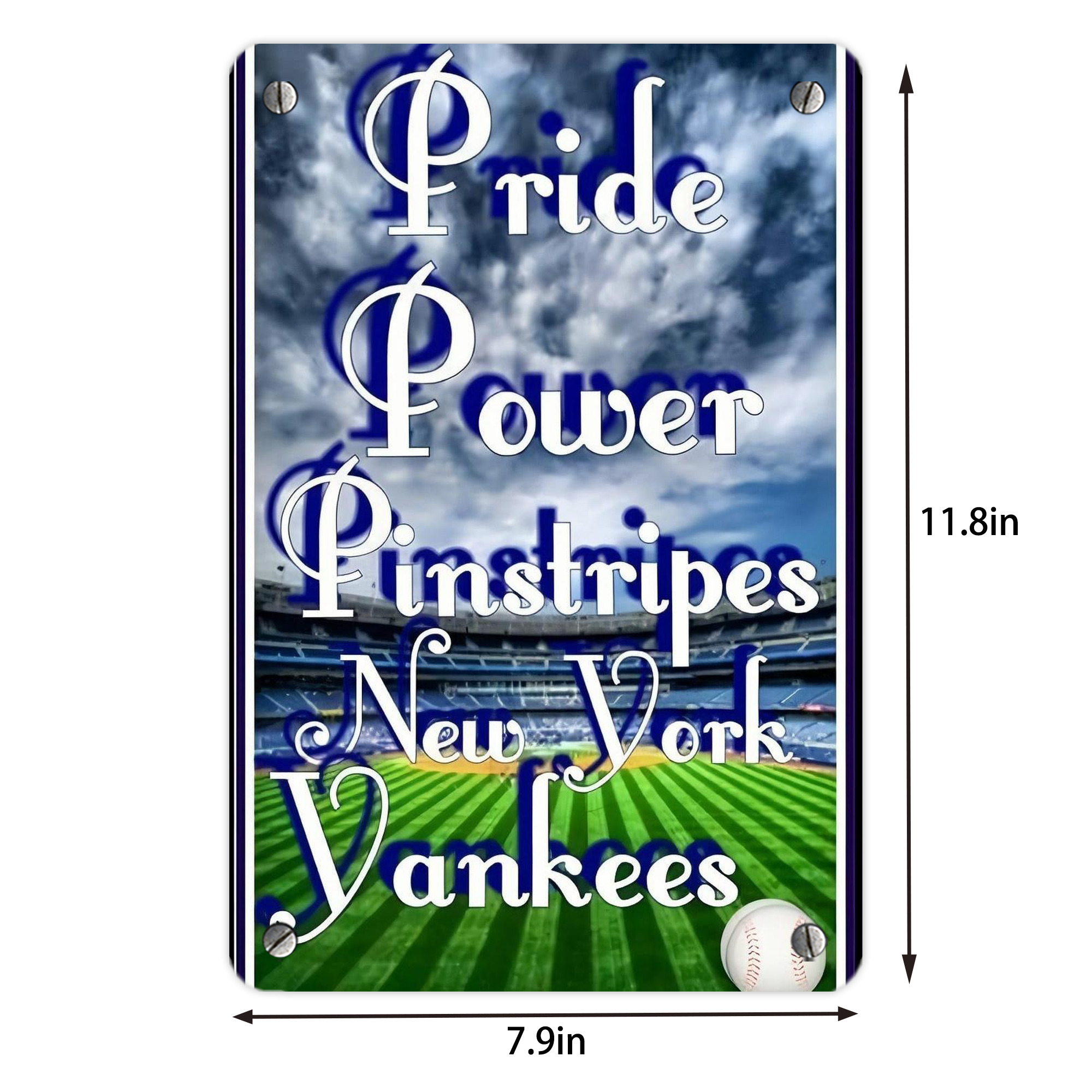New York Yankees 309 Metal Tin Sign 8x12inch - High-Quality Full-Print Decorative Wall Art, Durable Rust-Resistant Metal Plaque For Living Room, Bedroom, Kitchen, Office, Bar Décor