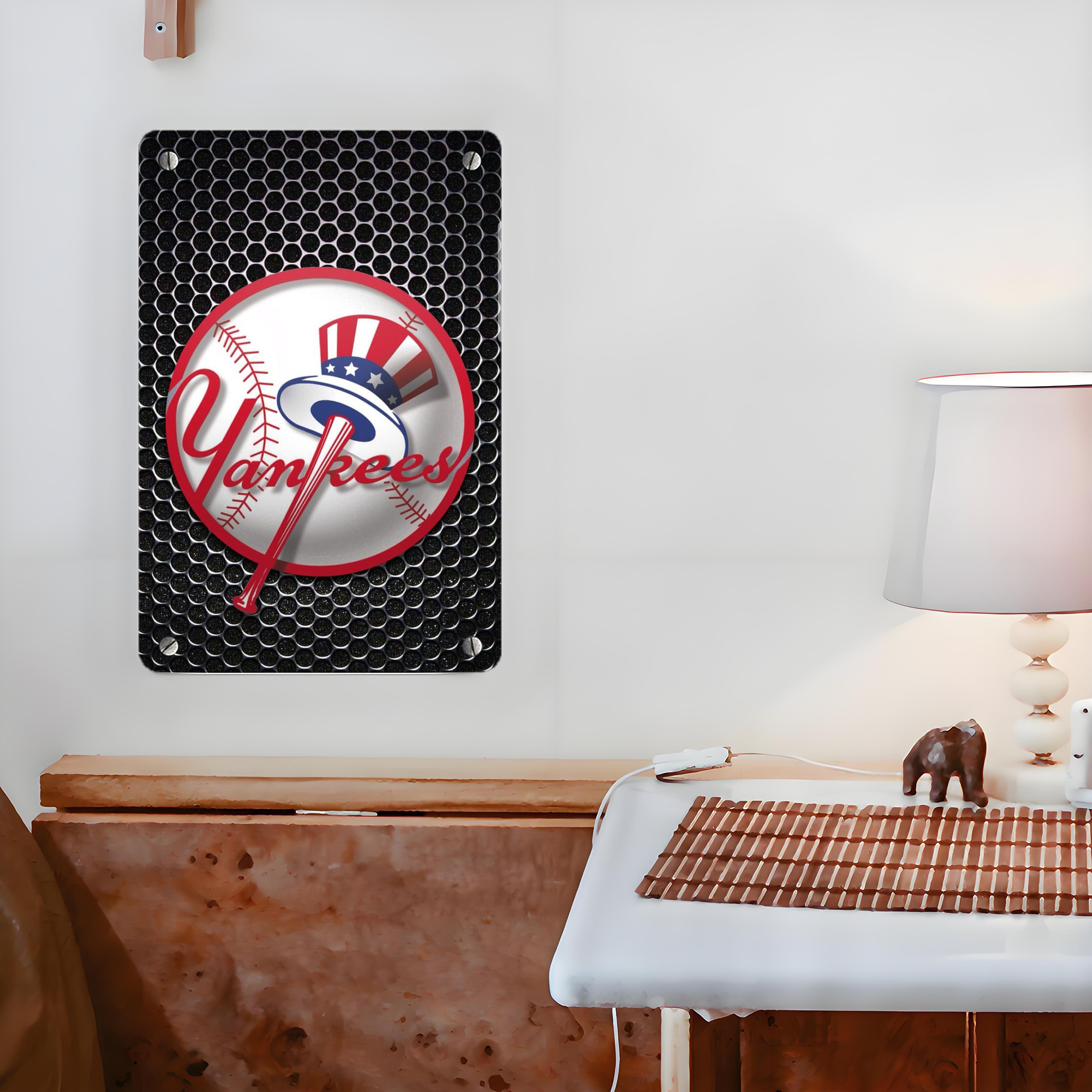 New York Yankees 221 Metal Tin Sign 8x12inch - High-Quality Full-Print Decorative Wall Art, Durable Rust-Resistant Metal Plaque For Living Room, Bedroom, Kitchen, Office, Bar Décor