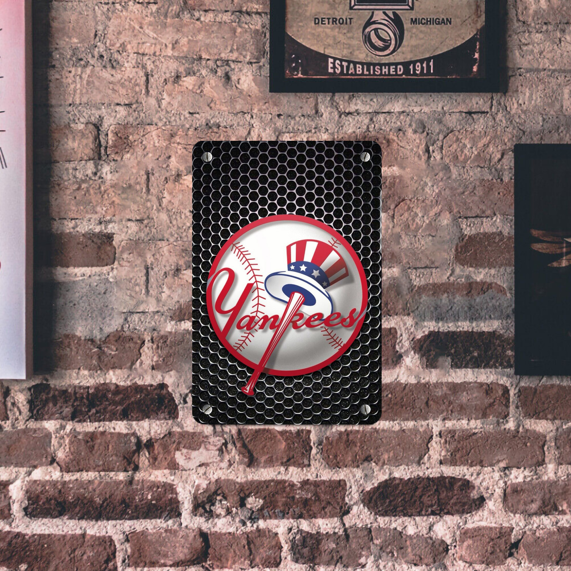 New York Yankees 221 Metal Tin Sign 8x12inch - High-Quality Full-Print Decorative Wall Art, Durable Rust-Resistant Metal Plaque For Living Room, Bedroom, Kitchen, Office, Bar Décor