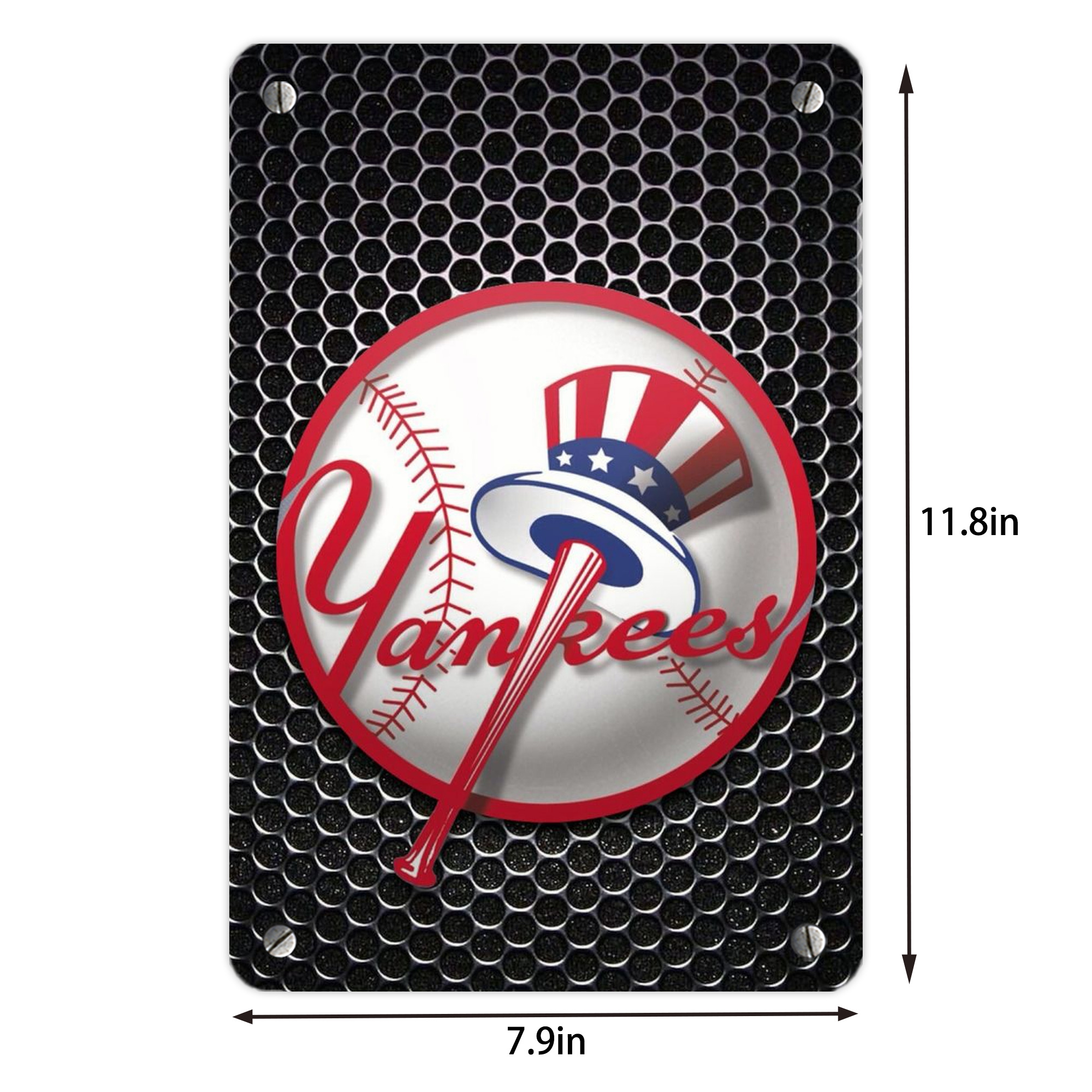 New York Yankees 221 Metal Tin Sign 8x12inch - High-Quality Full-Print Decorative Wall Art, Durable Rust-Resistant Metal Plaque For Living Room, Bedroom, Kitchen, Office, Bar Décor
