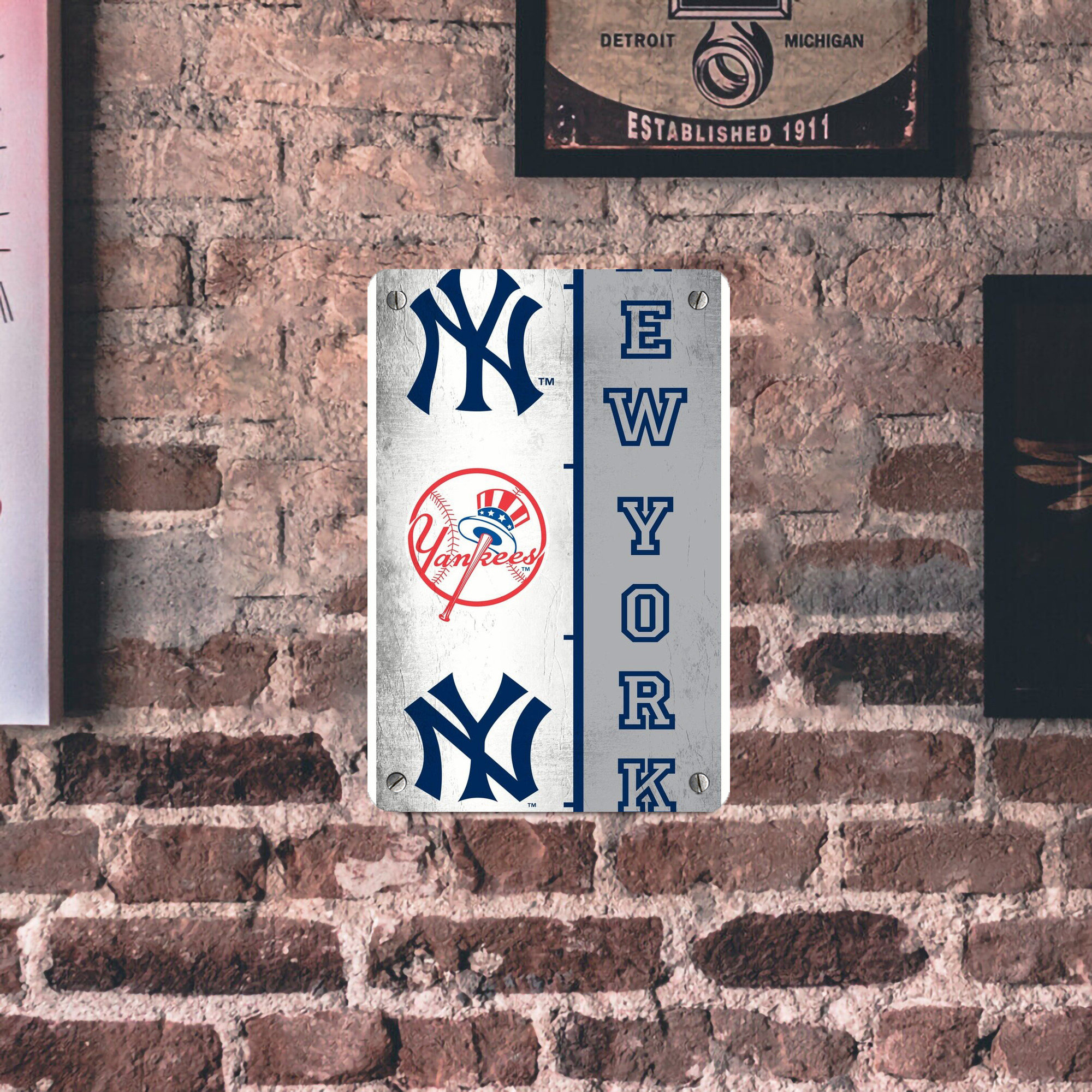 New York Yankees 217 Metal Tin Sign 8x12inch - High-Quality Full-Print Decorative Wall Art, Durable Rust-Resistant Metal Plaque For Living Room, Bedroom, Kitchen, Office, Bar Décor