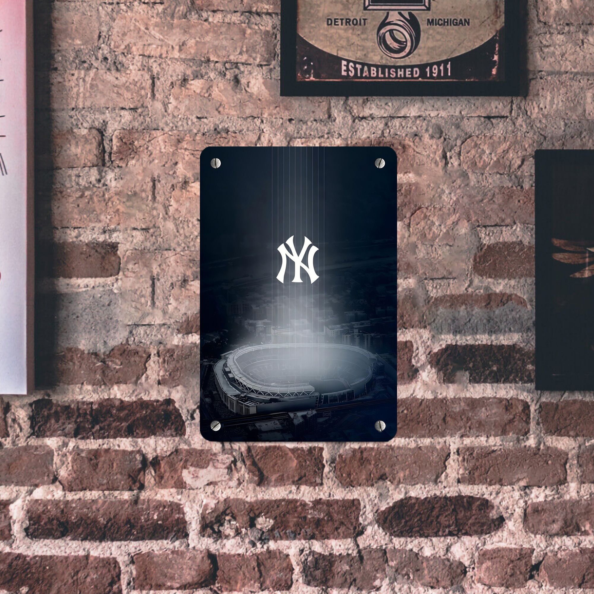 New York Yankees 225 Metal Tin Sign 8x12inch - High-Quality Full-Print Decorative Wall Art, Durable Rust-Resistant Metal Plaque For Living Room, Bedroom, Kitchen, Office, Bar Décor