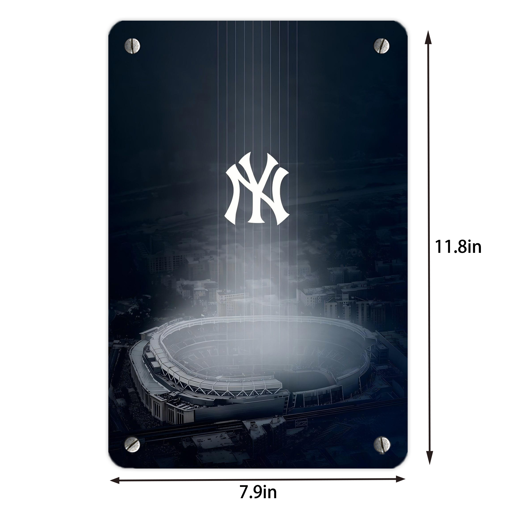 New York Yankees 225 Metal Tin Sign 8x12inch - High-Quality Full-Print Decorative Wall Art, Durable Rust-Resistant Metal Plaque For Living Room, Bedroom, Kitchen, Office, Bar Décor