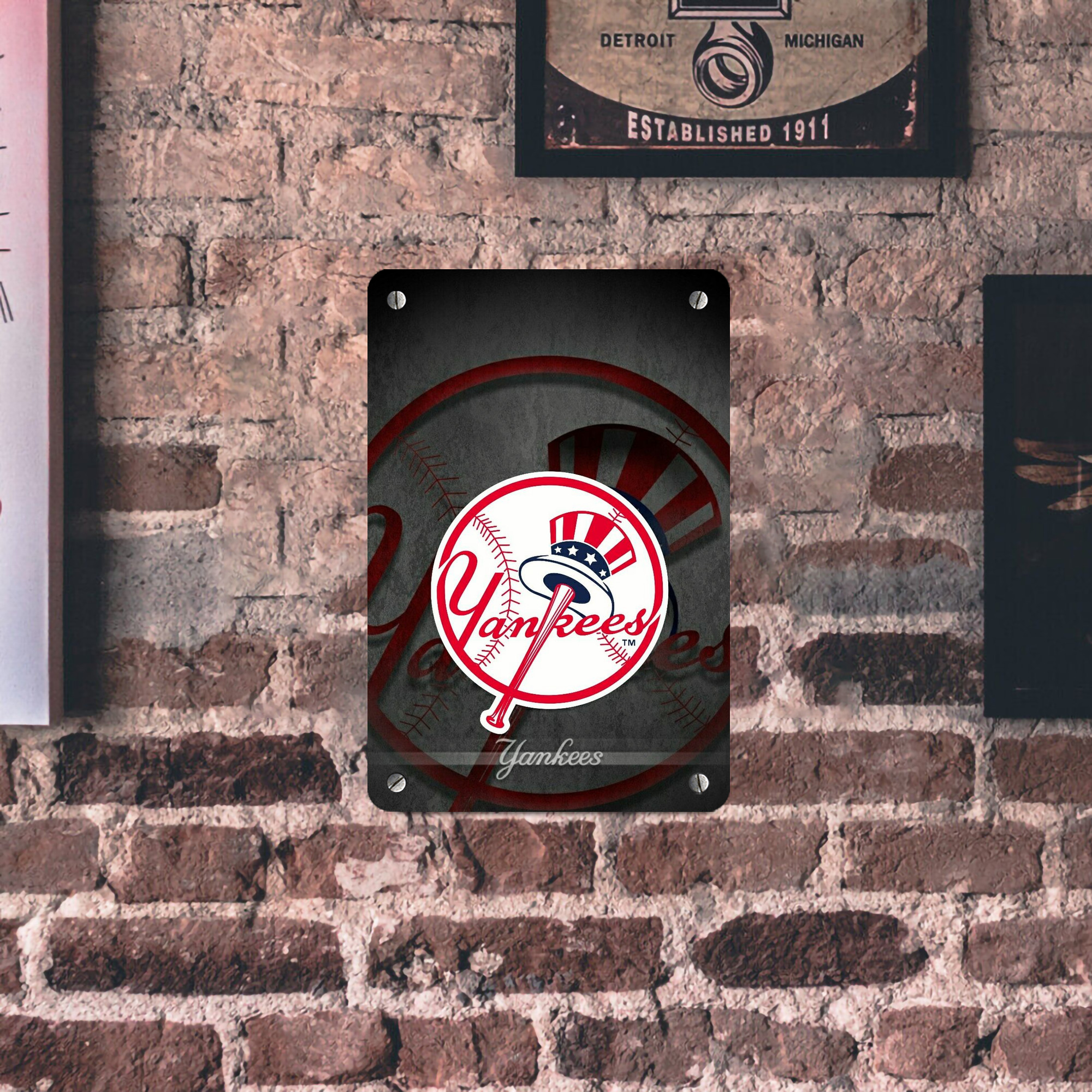 New York Yankees 228 Metal Tin Sign 8x12inch - High-Quality Full-Print Decorative Wall Art, Durable Rust-Resistant Metal Plaque For Living Room, Bedroom, Kitchen, Office, Bar Décor