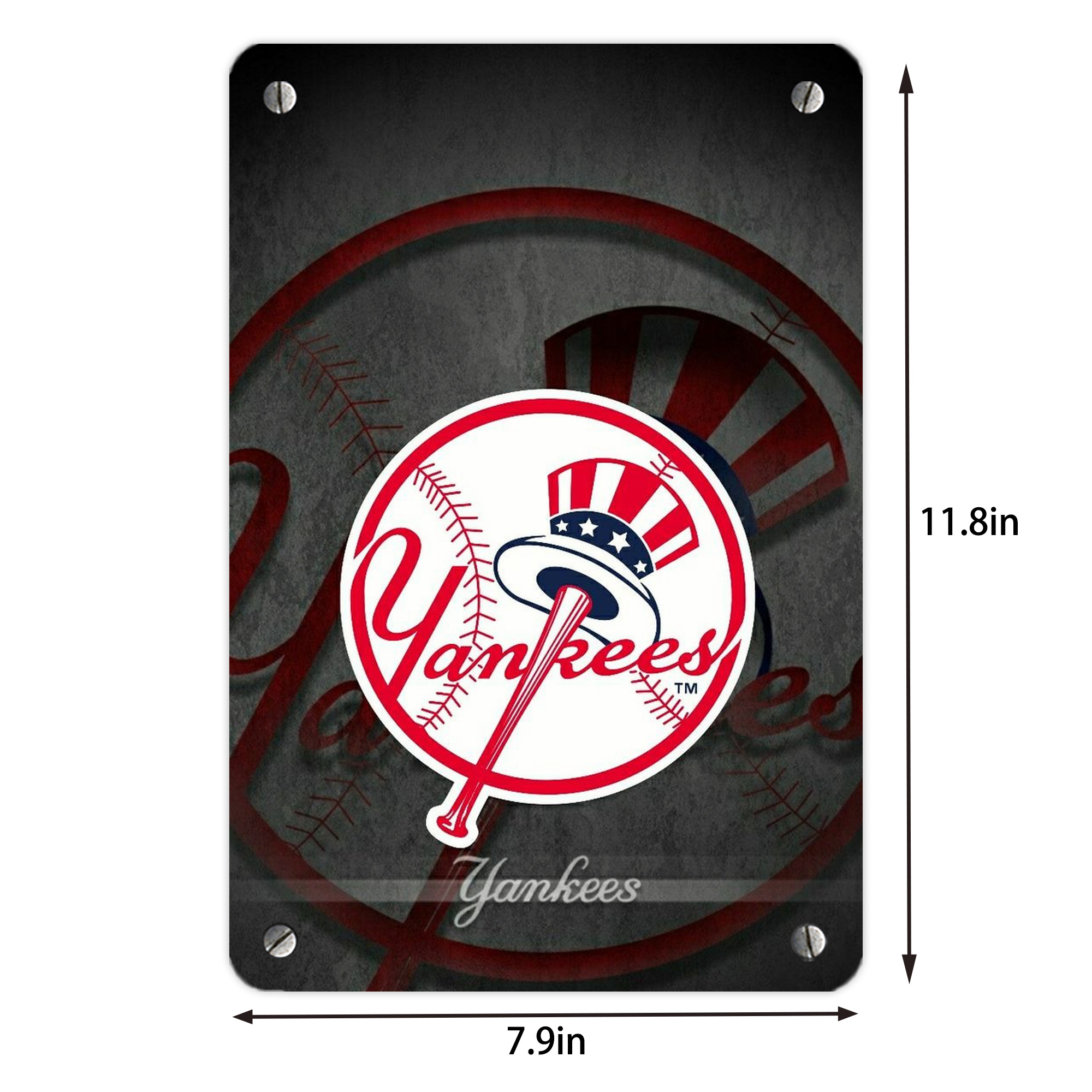 New York Yankees 228 Metal Tin Sign 8x12inch - High-Quality Full-Print Decorative Wall Art, Durable Rust-Resistant Metal Plaque For Living Room, Bedroom, Kitchen, Office, Bar Décor