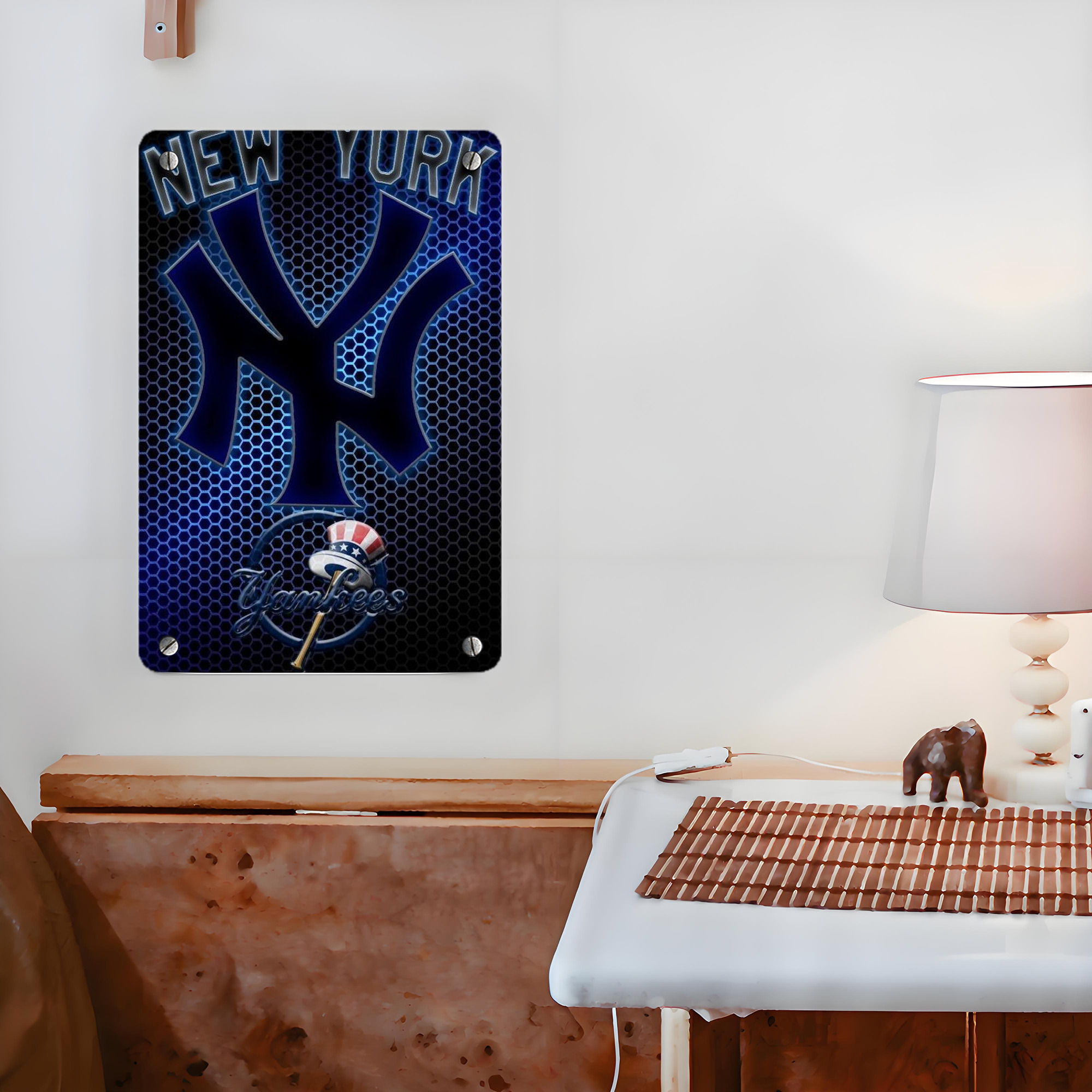 New York Yankees 319 Metal Tin Sign 8x12inch - High-Quality Full-Print Decorative Wall Art, Durable Rust-Resistant Metal Plaque For Living Room, Bedroom, Kitchen, Office, Bar Décor