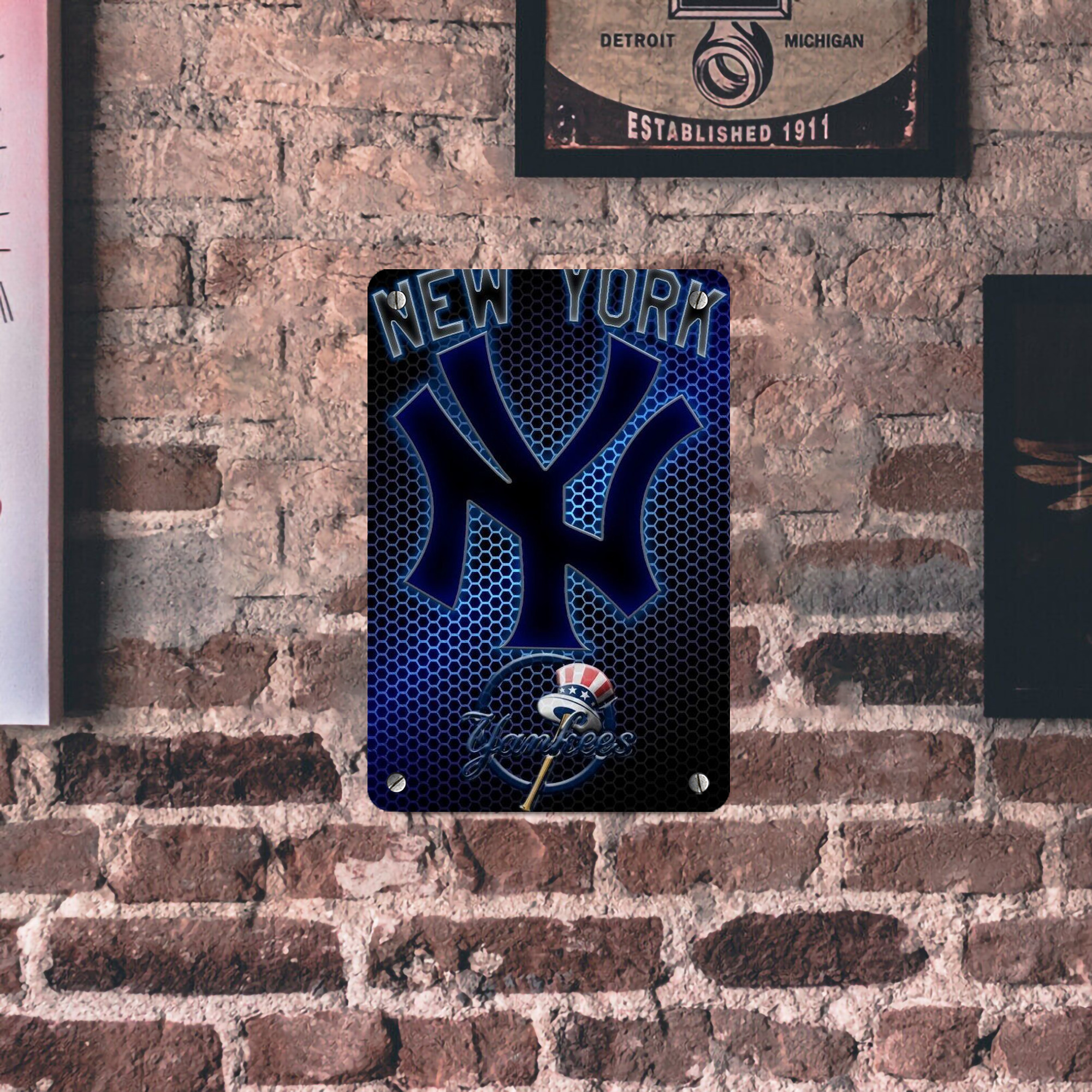 New York Yankees 319 Metal Tin Sign 8x12inch - High-Quality Full-Print Decorative Wall Art, Durable Rust-Resistant Metal Plaque For Living Room, Bedroom, Kitchen, Office, Bar Décor