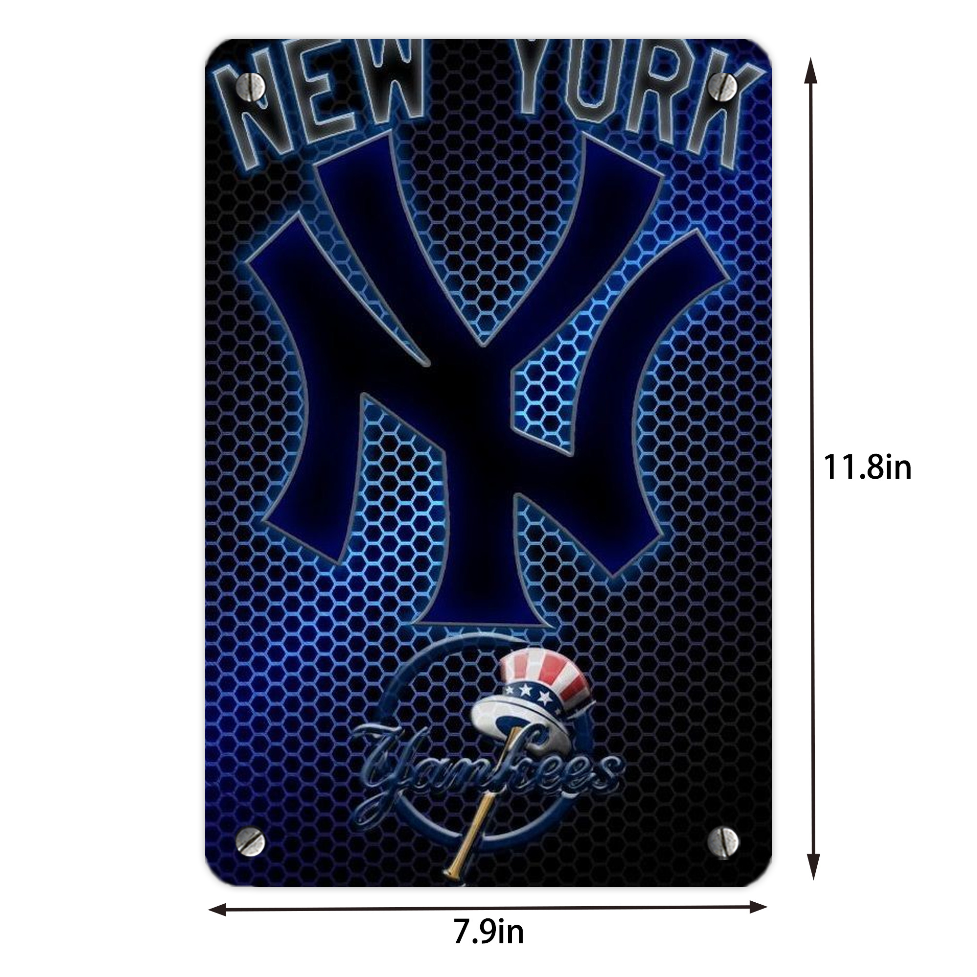 New York Yankees 319 Metal Tin Sign 8x12inch - High-Quality Full-Print Decorative Wall Art, Durable Rust-Resistant Metal Plaque For Living Room, Bedroom, Kitchen, Office, Bar Décor