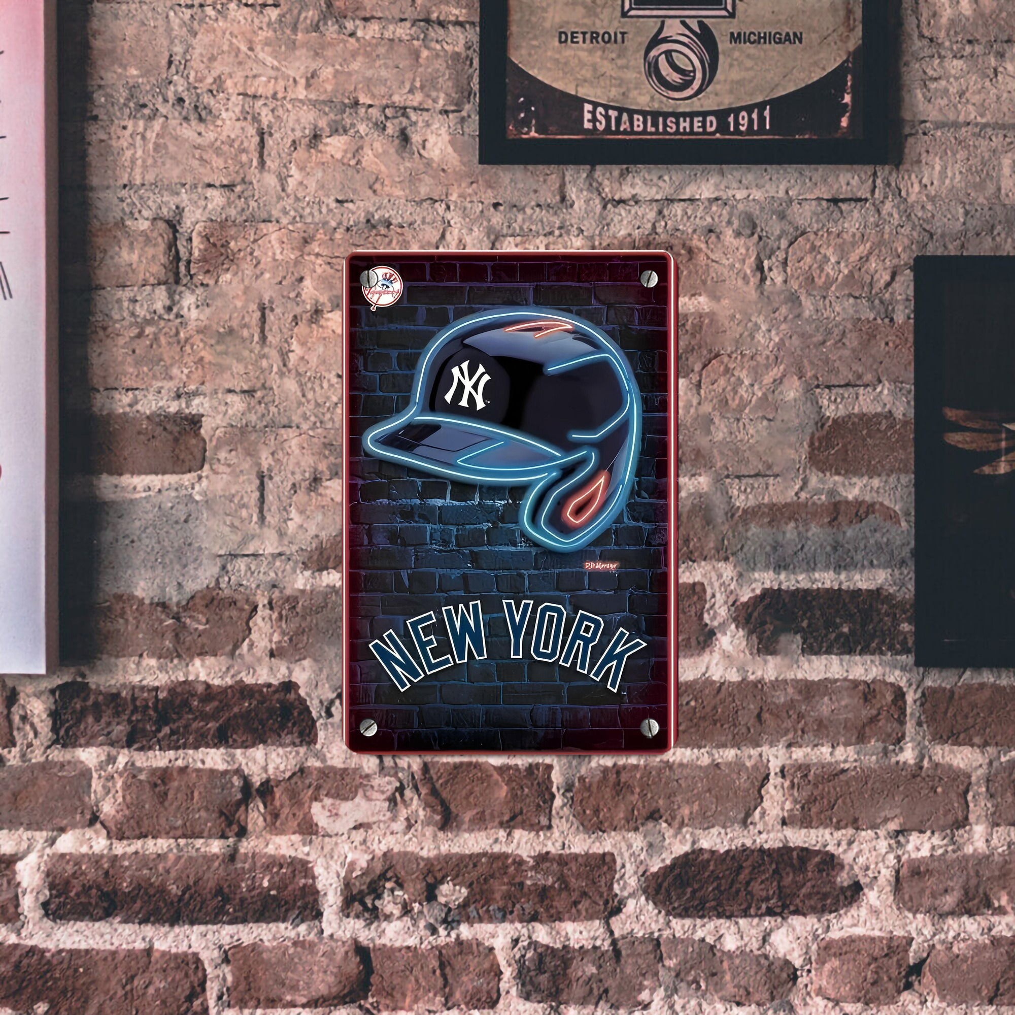 New York Yankees 230 Metal Tin Sign 8x12inch - High-Quality Full-Print Decorative Wall Art, Durable Rust-Resistant Metal Plaque For Living Room, Bedroom, Kitchen, Office, Bar Décor