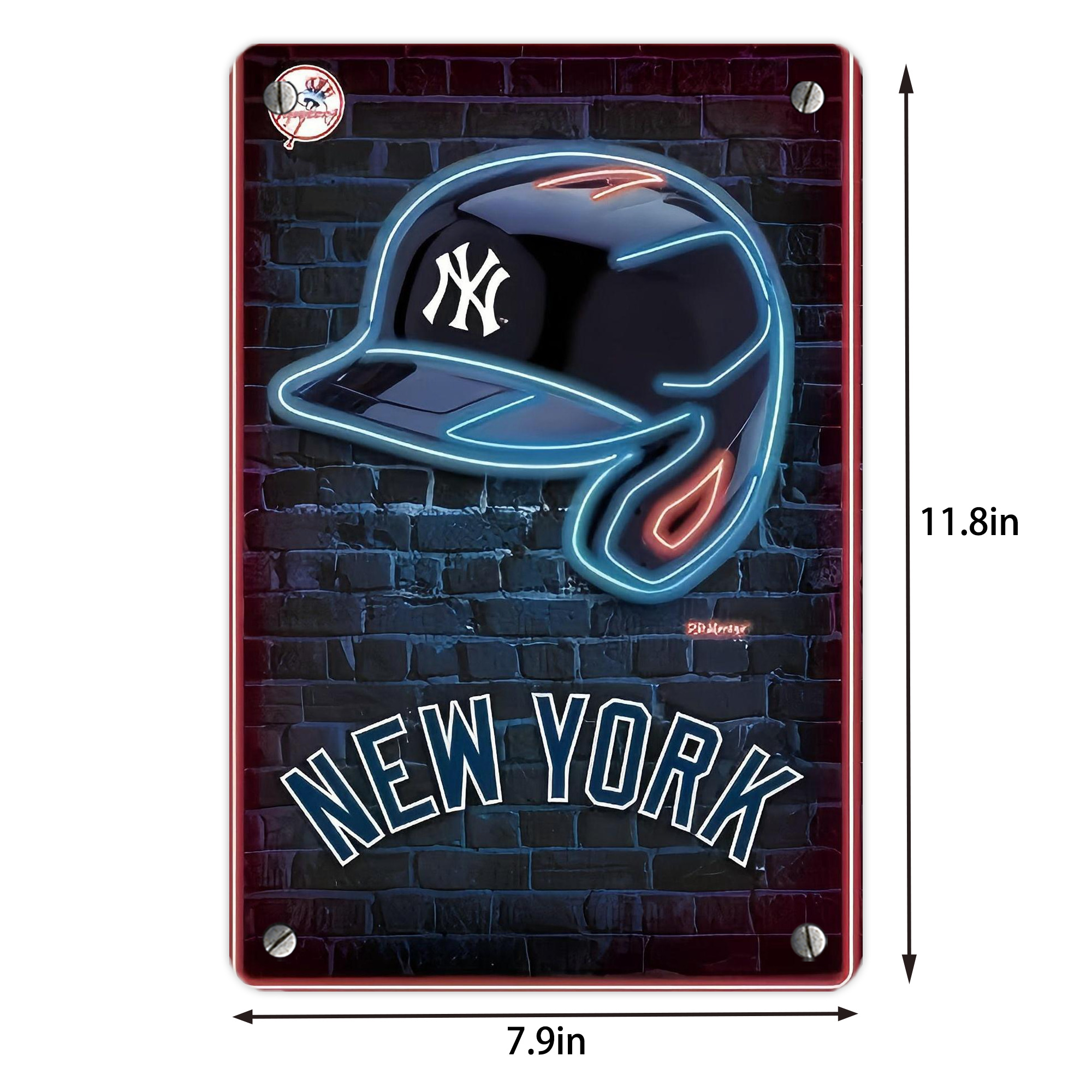 New York Yankees 230 Metal Tin Sign 8x12inch - High-Quality Full-Print Decorative Wall Art, Durable Rust-Resistant Metal Plaque For Living Room, Bedroom, Kitchen, Office, Bar Décor