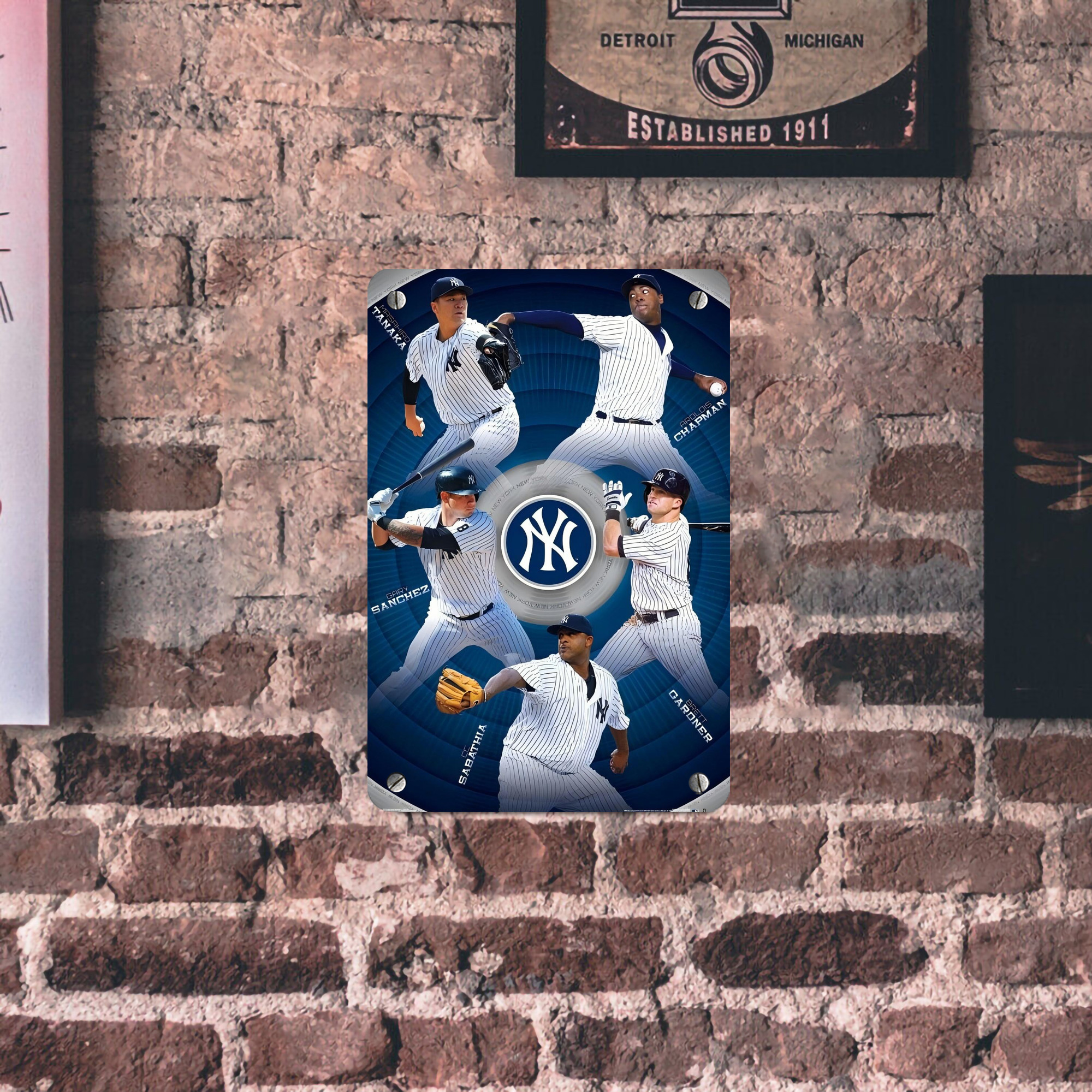 New York Yankees 222 Metal Tin Sign 8x12inch - High-Quality Full-Print Decorative Wall Art, Durable Rust-Resistant Metal Plaque For Living Room, Bedroom, Kitchen, Office, Bar Décor