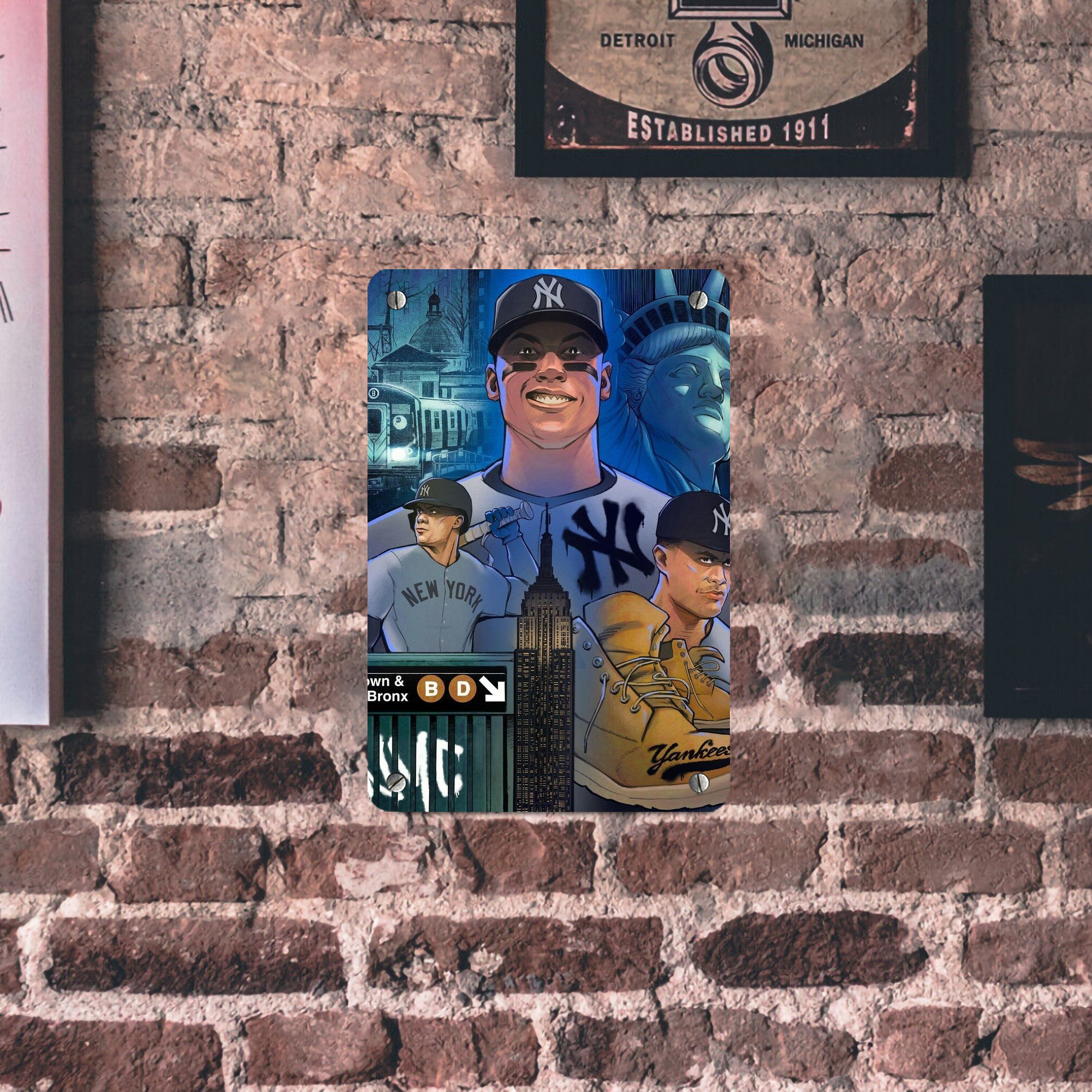 New York Yankees 298 Metal Tin Sign 8x12inch - High-Quality Full-Print Decorative Wall Art, Durable Rust-Resistant Metal Plaque For Living Room, Bedroom, Kitchen, Office, Bar Décor