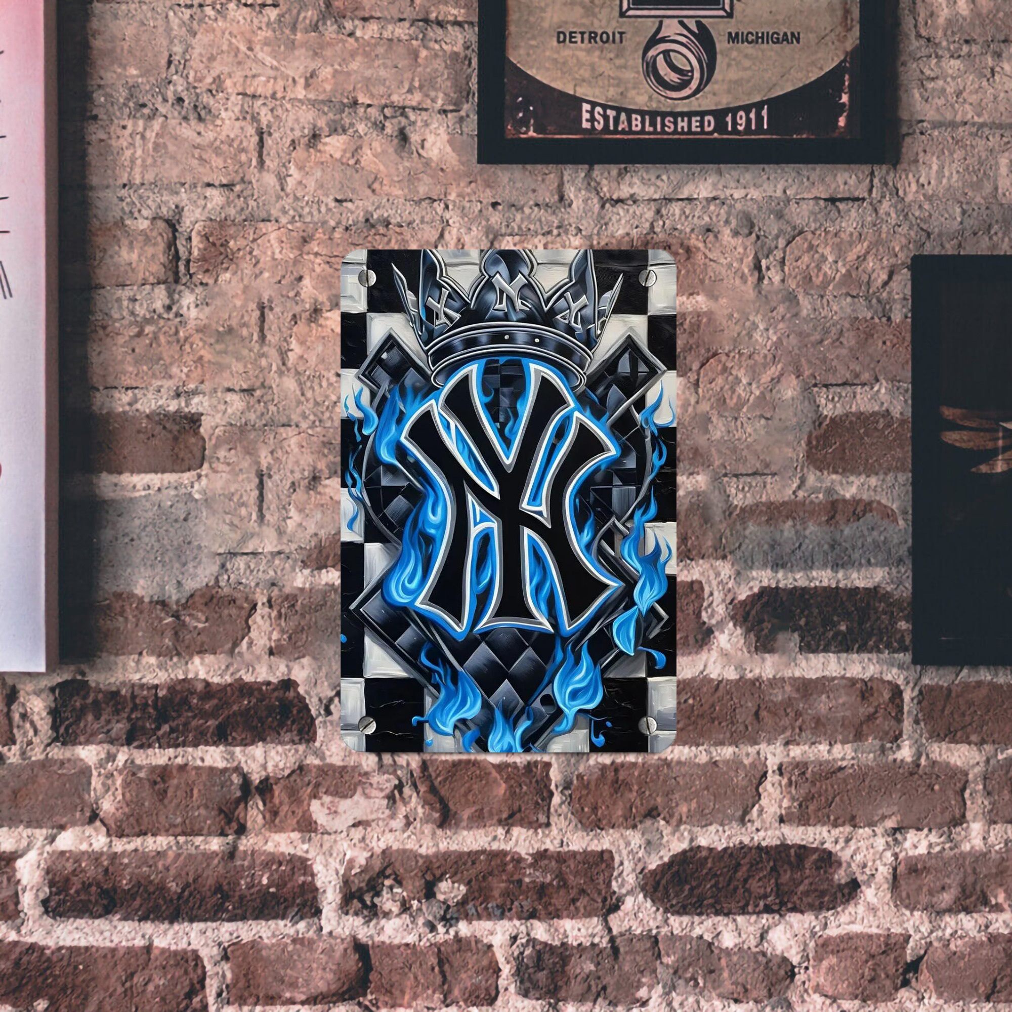 New York Yankees 324 Metal Tin Sign 8x12inch - High-Quality Full-Print Decorative Wall Art, Durable Rust-Resistant Metal Plaque For Living Room, Bedroom, Kitchen, Office, Bar Décor