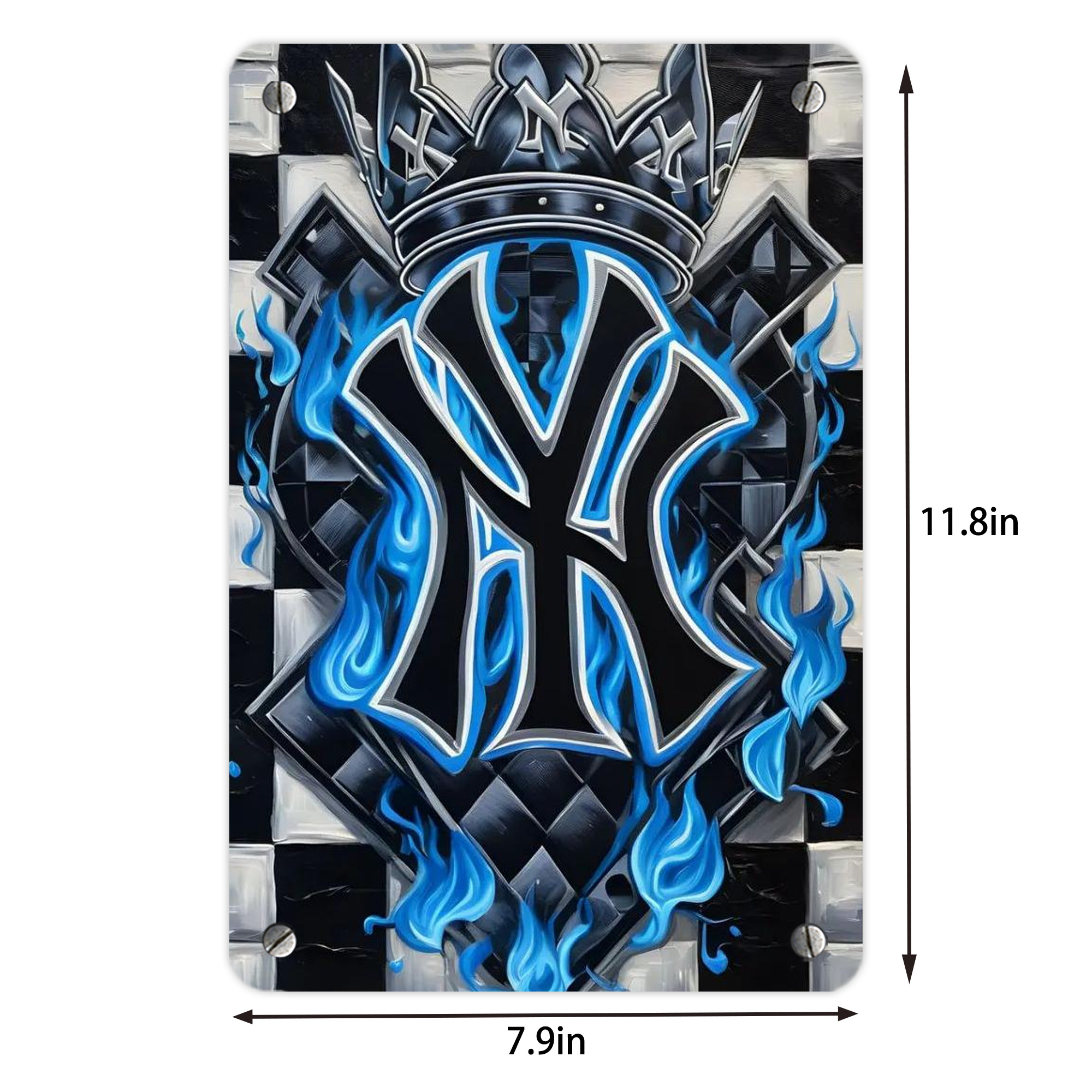 New York Yankees 324 Metal Tin Sign 8x12inch - High-Quality Full-Print Decorative Wall Art, Durable Rust-Resistant Metal Plaque For Living Room, Bedroom, Kitchen, Office, Bar Décor