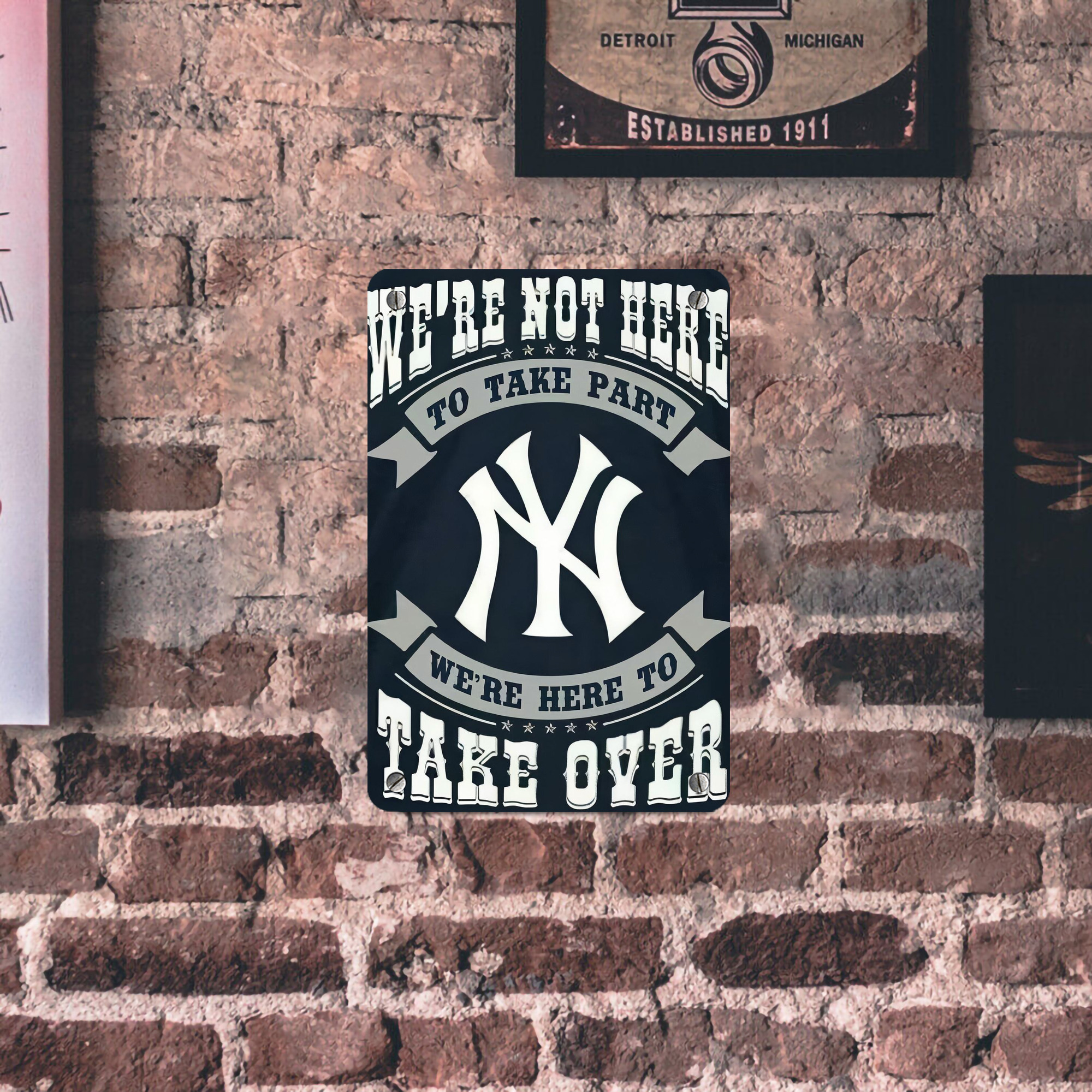 New York Yankees 302 Metal Tin Sign 8x12inch - High-Quality Full-Print Decorative Wall Art, Durable Rust-Resistant Metal Plaque For Living Room, Bedroom, Kitchen, Office, Bar Décor