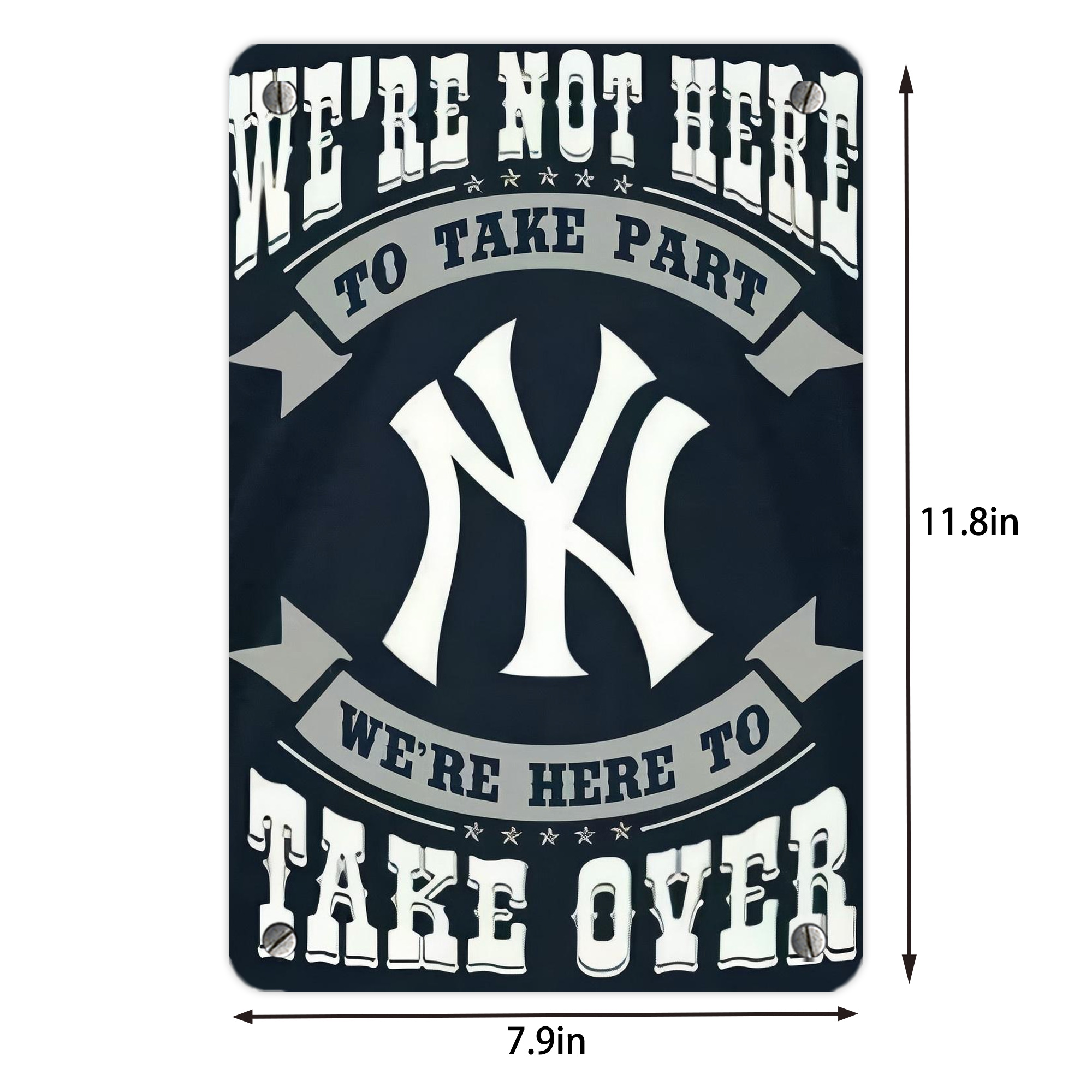 New York Yankees 302 Metal Tin Sign 8x12inch - High-Quality Full-Print Decorative Wall Art, Durable Rust-Resistant Metal Plaque For Living Room, Bedroom, Kitchen, Office, Bar Décor