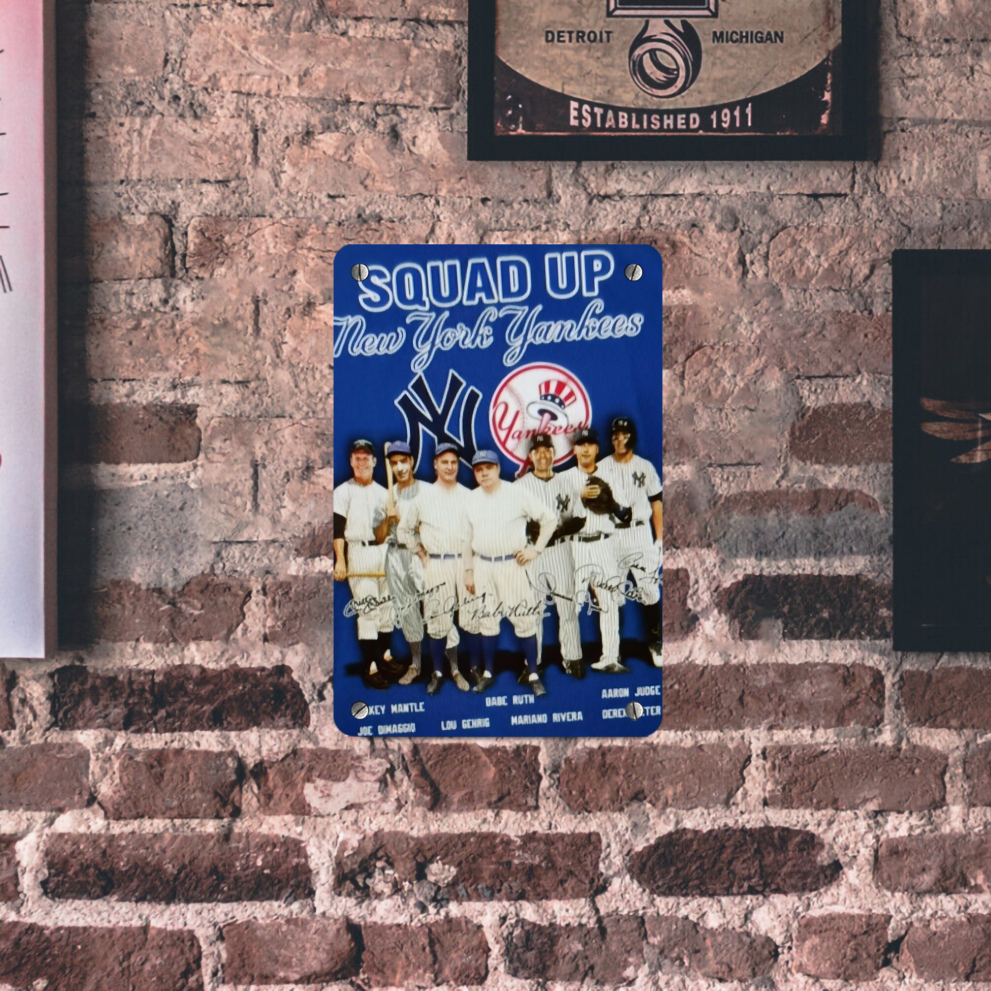 New York Yankees 312 Metal Tin Sign 8x12inch - High-Quality Full-Print Decorative Wall Art, Durable Rust-Resistant Metal Plaque For Living Room, Bedroom, Kitchen, Office, Bar Décor