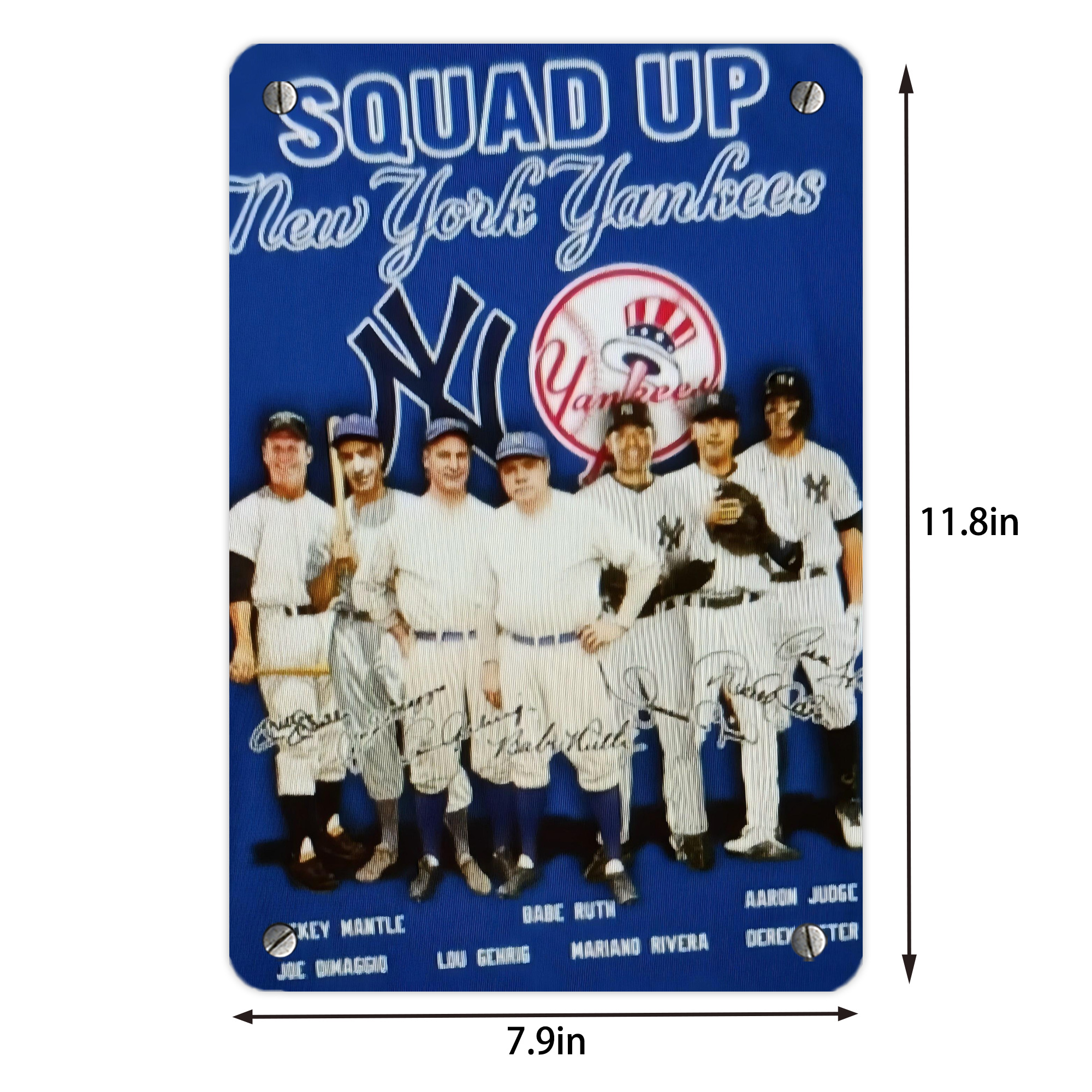 New York Yankees 312 Metal Tin Sign 8x12inch - High-Quality Full-Print Decorative Wall Art, Durable Rust-Resistant Metal Plaque For Living Room, Bedroom, Kitchen, Office, Bar Décor
