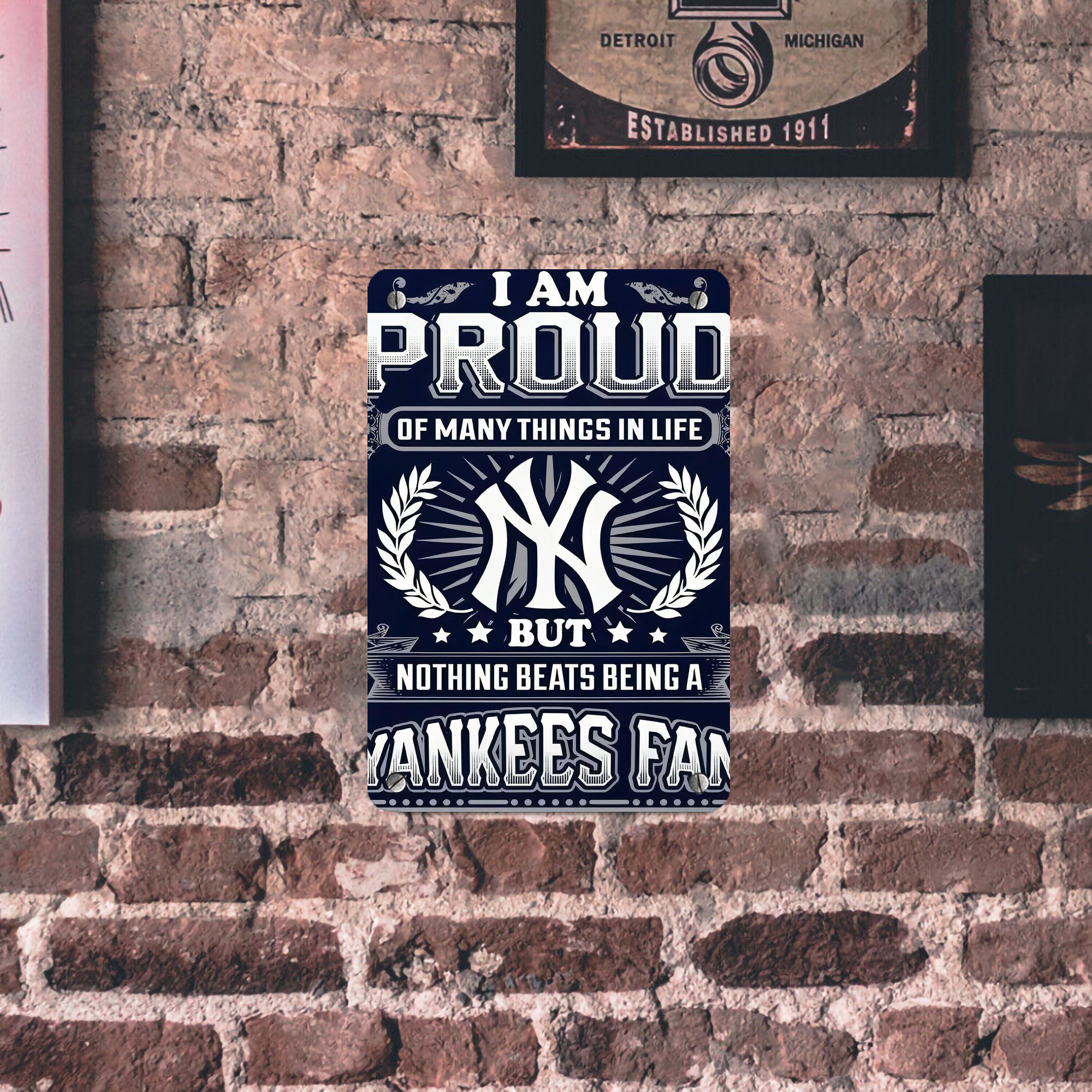New York Yankees 301 Metal Tin Sign 8x12inch - High-Quality Full-Print Decorative Wall Art, Durable Rust-Resistant Metal Plaque For Living Room, Bedroom, Kitchen, Office, Bar Décor