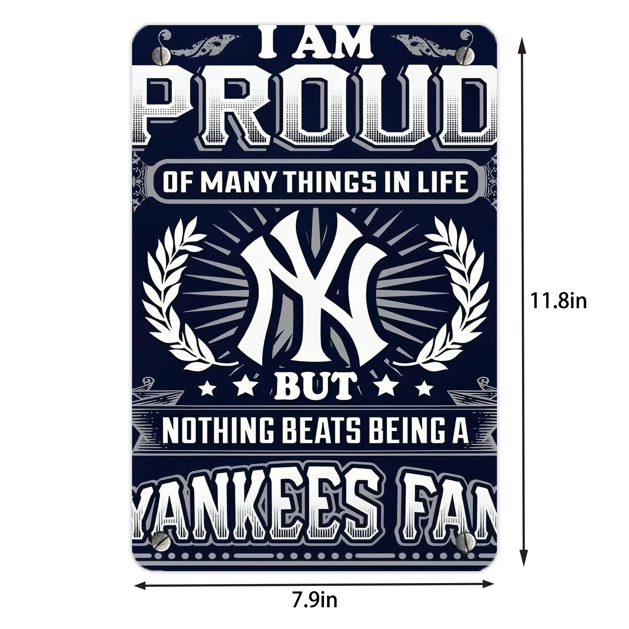 New York Yankees 301 Metal Tin Sign 8x12inch - High-Quality Full-Print Decorative Wall Art, Durable Rust-Resistant Metal Plaque For Living Room, Bedroom, Kitchen, Office, Bar Décor