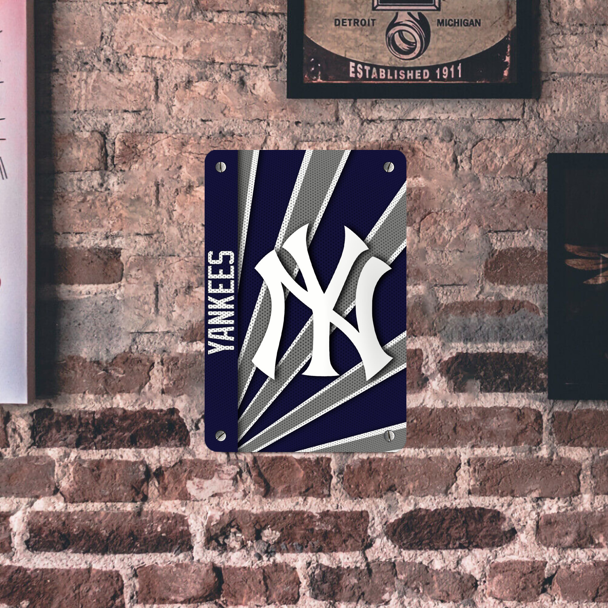 New York Yankees 321 Metal Tin Sign 8x12inch - High-Quality Full-Print Decorative Wall Art, Durable Rust-Resistant Metal Plaque For Living Room, Bedroom, Kitchen, Office, Bar Décor