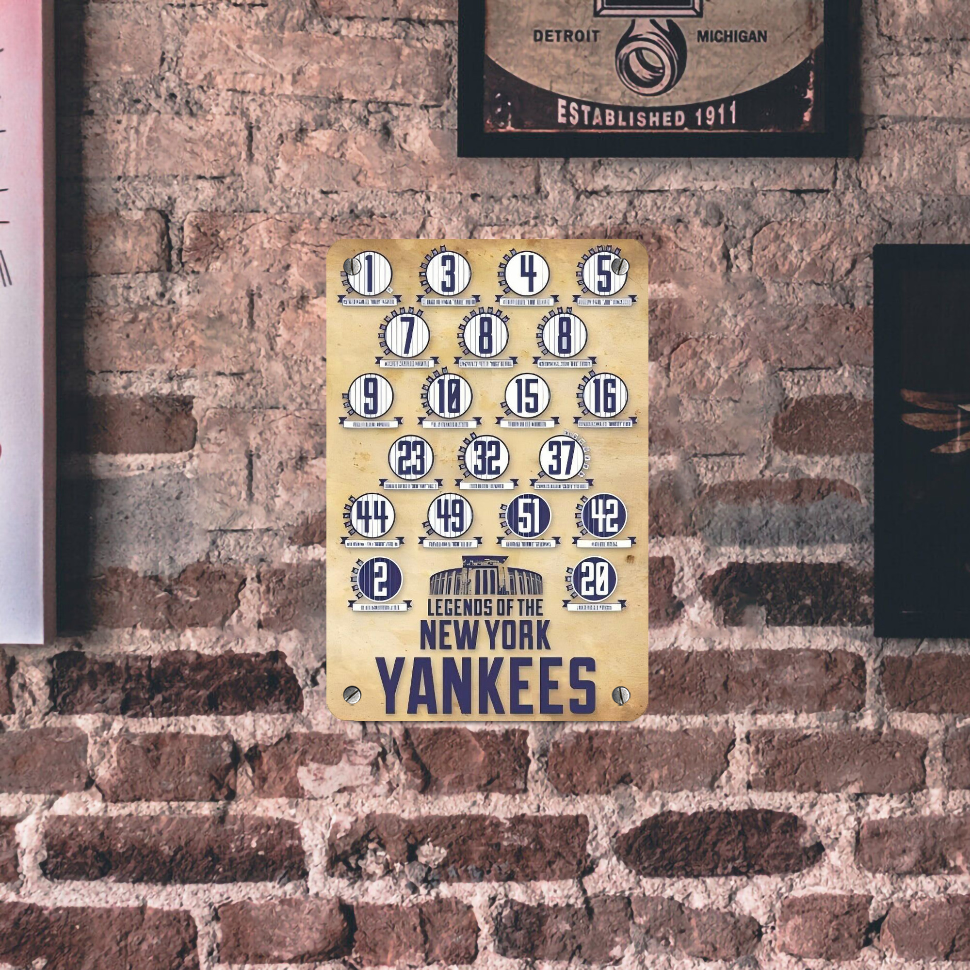 New York Yankees 339 Metal Tin Sign 8x12inch - High-Quality Full-Print Decorative Wall Art, Durable Rust-Resistant Metal Plaque For Living Room, Bedroom, Kitchen, Office, Bar Décor