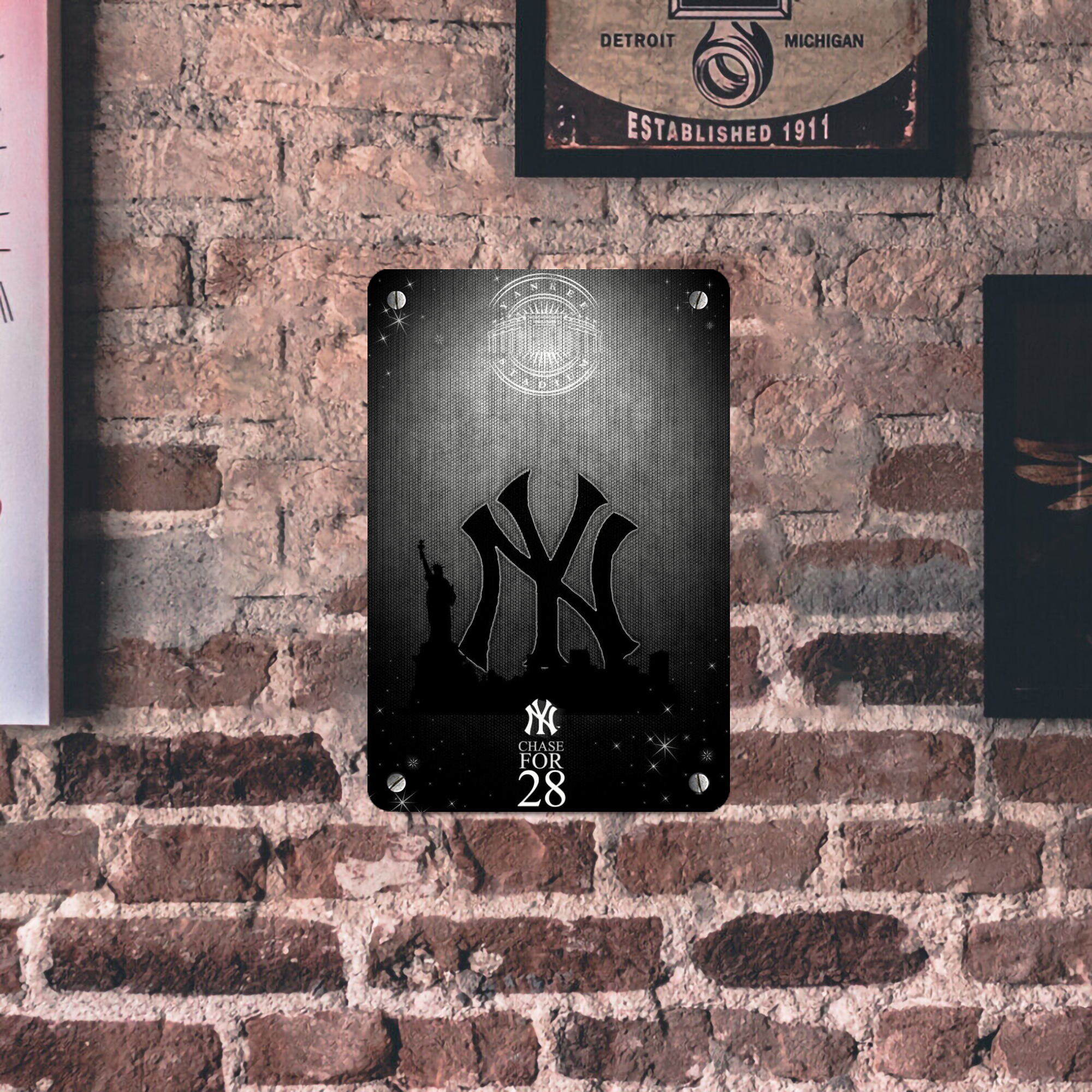 New York Yankees 313 Metal Tin Sign 8x12inch - High-Quality Full-Print Decorative Wall Art, Durable Rust-Resistant Metal Plaque For Living Room, Bedroom, Kitchen, Office, Bar Décor