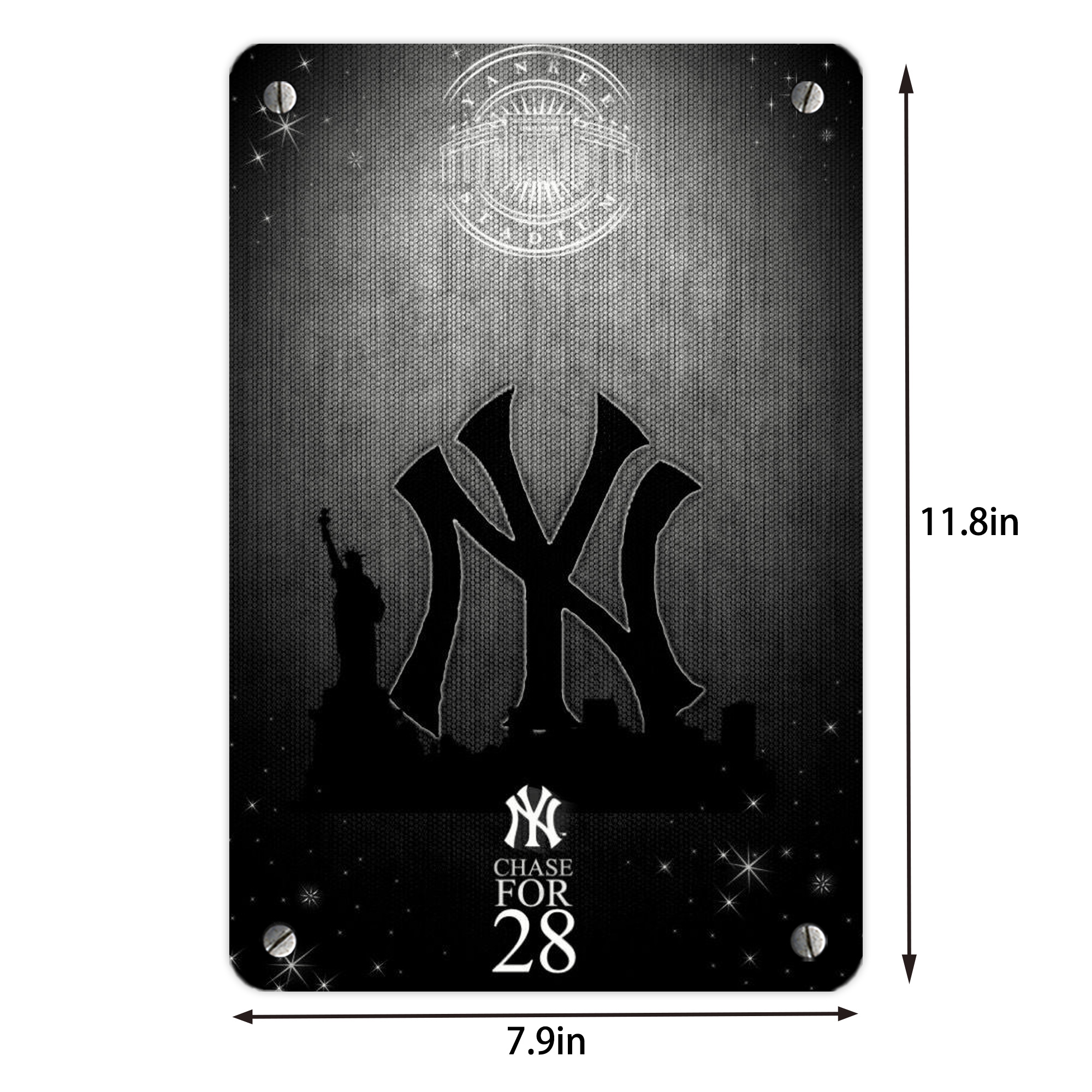 New York Yankees 313 Metal Tin Sign 8x12inch - High-Quality Full-Print Decorative Wall Art, Durable Rust-Resistant Metal Plaque For Living Room, Bedroom, Kitchen, Office, Bar Décor