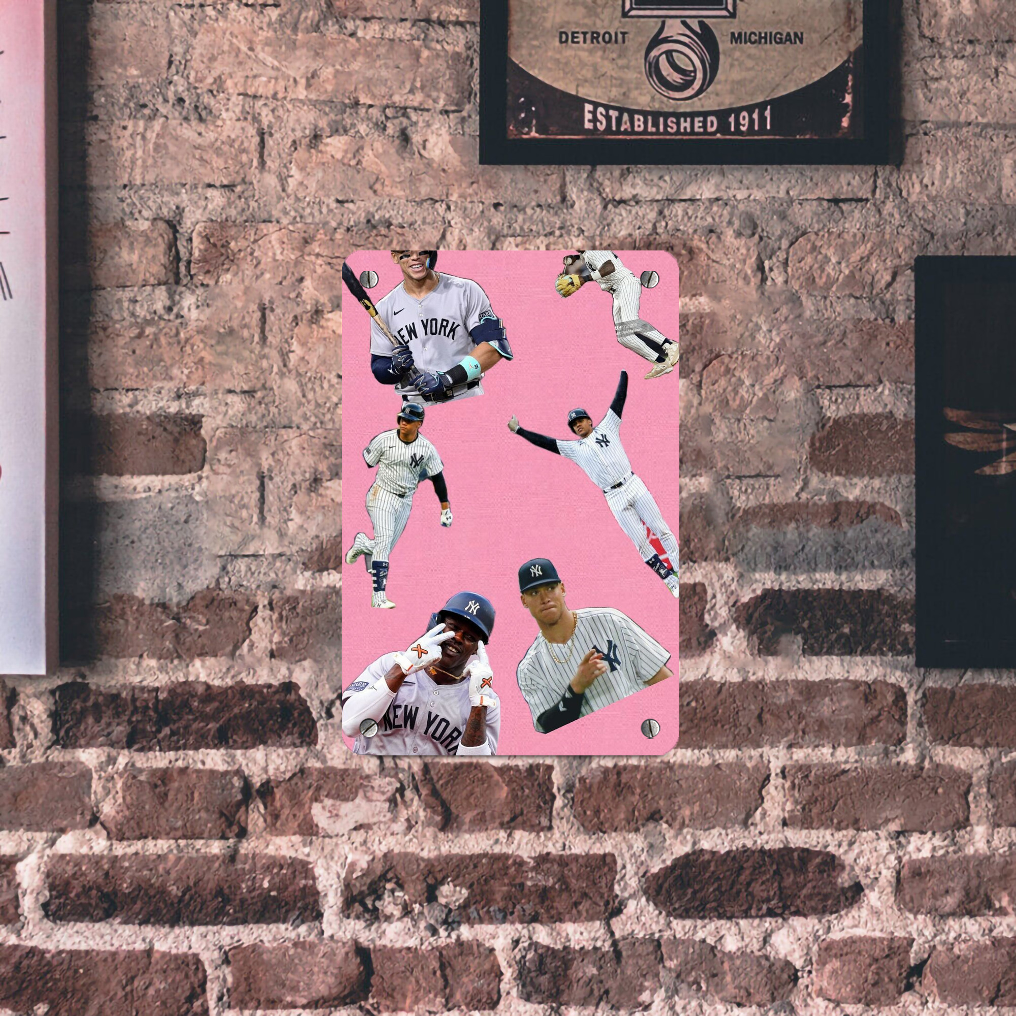 New York Yankees 323 Metal Tin Sign 8x12inch - High-Quality Full-Print Decorative Wall Art, Durable Rust-Resistant Metal Plaque For Living Room, Bedroom, Kitchen, Office, Bar Décor