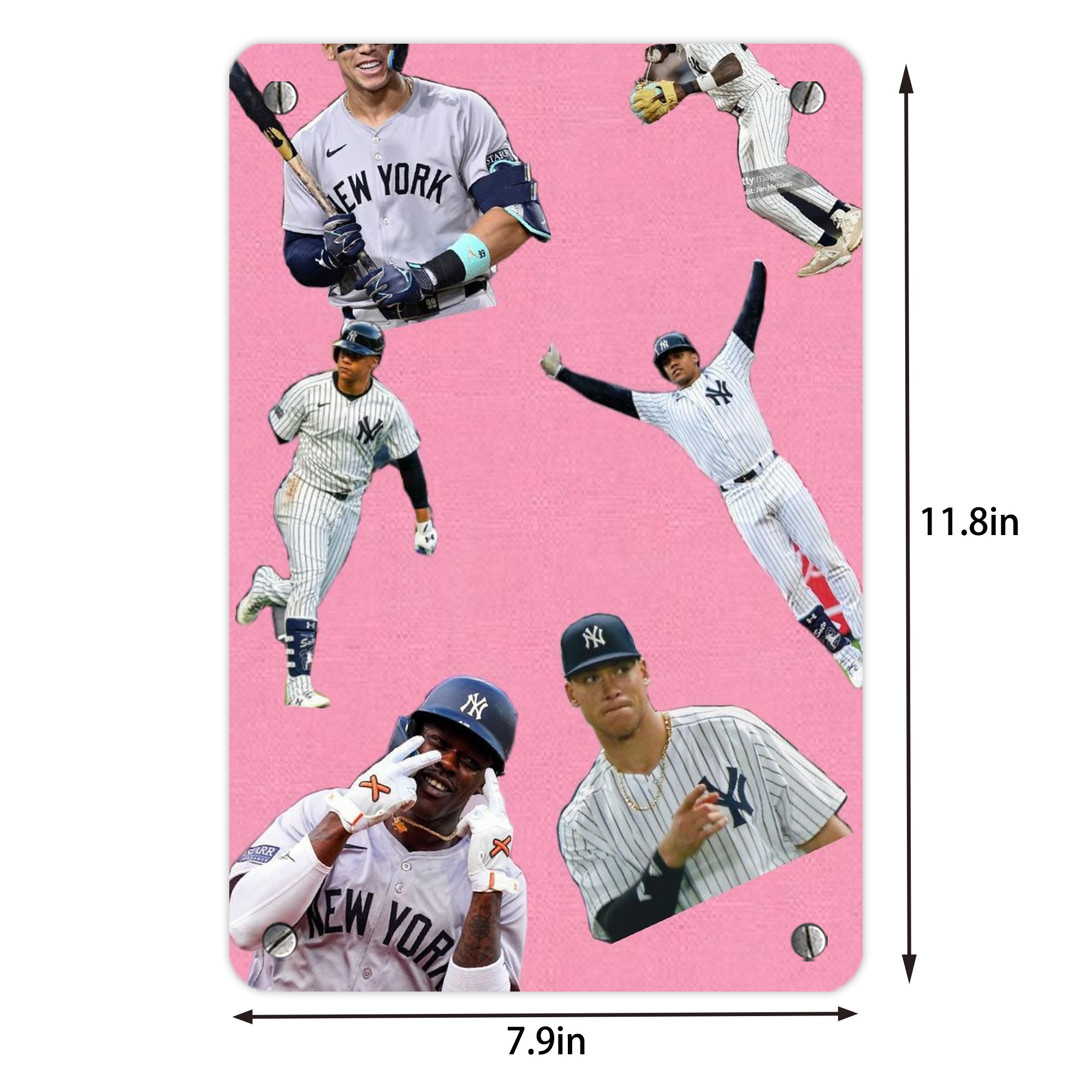 New York Yankees 323 Metal Tin Sign 8x12inch - High-Quality Full-Print Decorative Wall Art, Durable Rust-Resistant Metal Plaque For Living Room, Bedroom, Kitchen, Office, Bar Décor