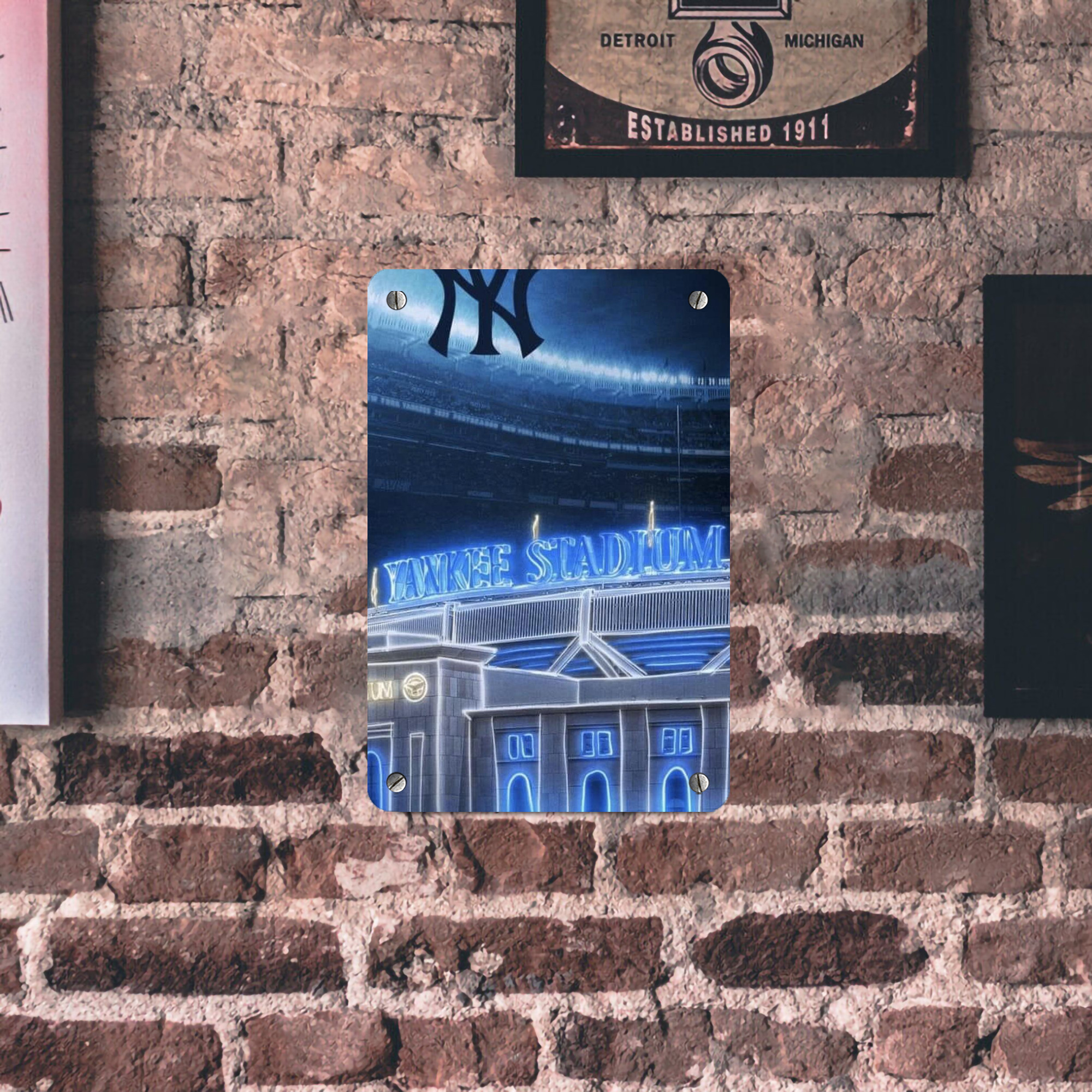 New York Yankees 328 Metal Tin Sign 8x12inch - High-Quality Full-Print Decorative Wall Art, Durable Rust-Resistant Metal Plaque For Living Room, Bedroom, Kitchen, Office, Bar Décor