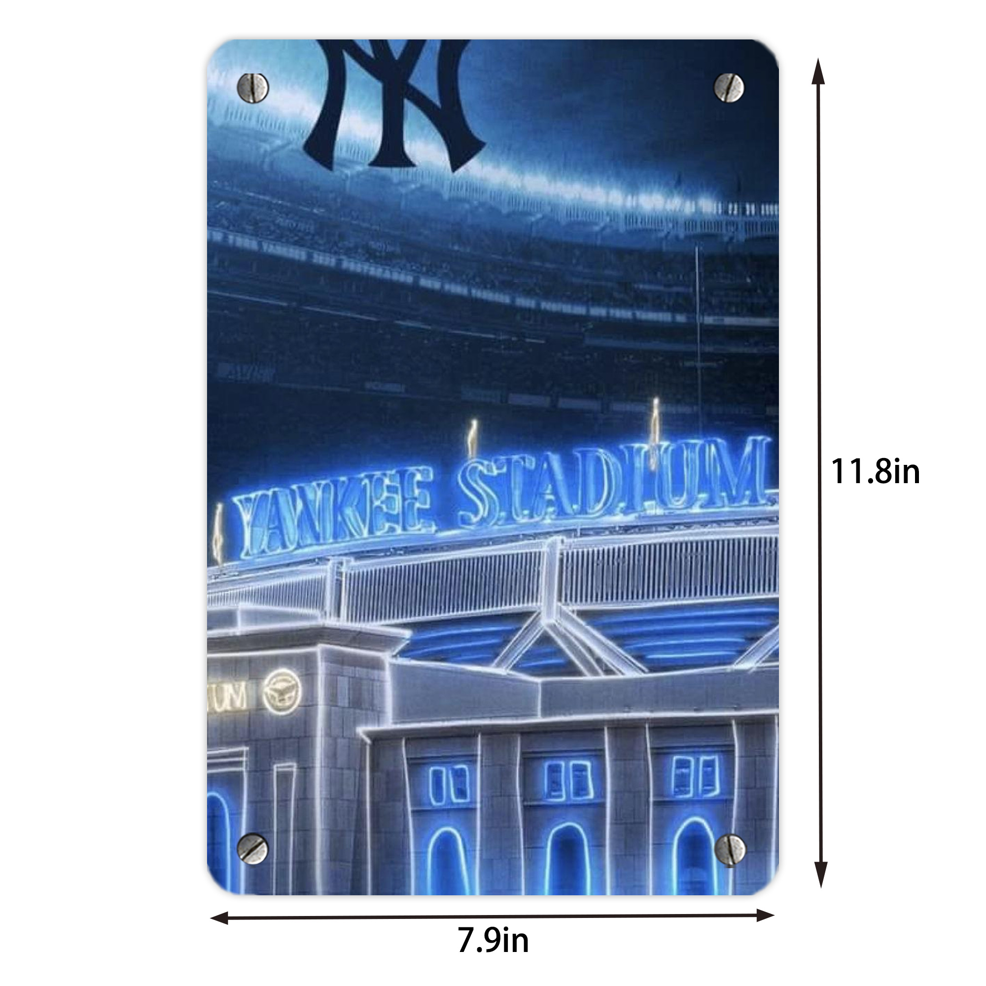 New York Yankees 328 Metal Tin Sign 8x12inch - High-Quality Full-Print Decorative Wall Art, Durable Rust-Resistant Metal Plaque For Living Room, Bedroom, Kitchen, Office, Bar Décor