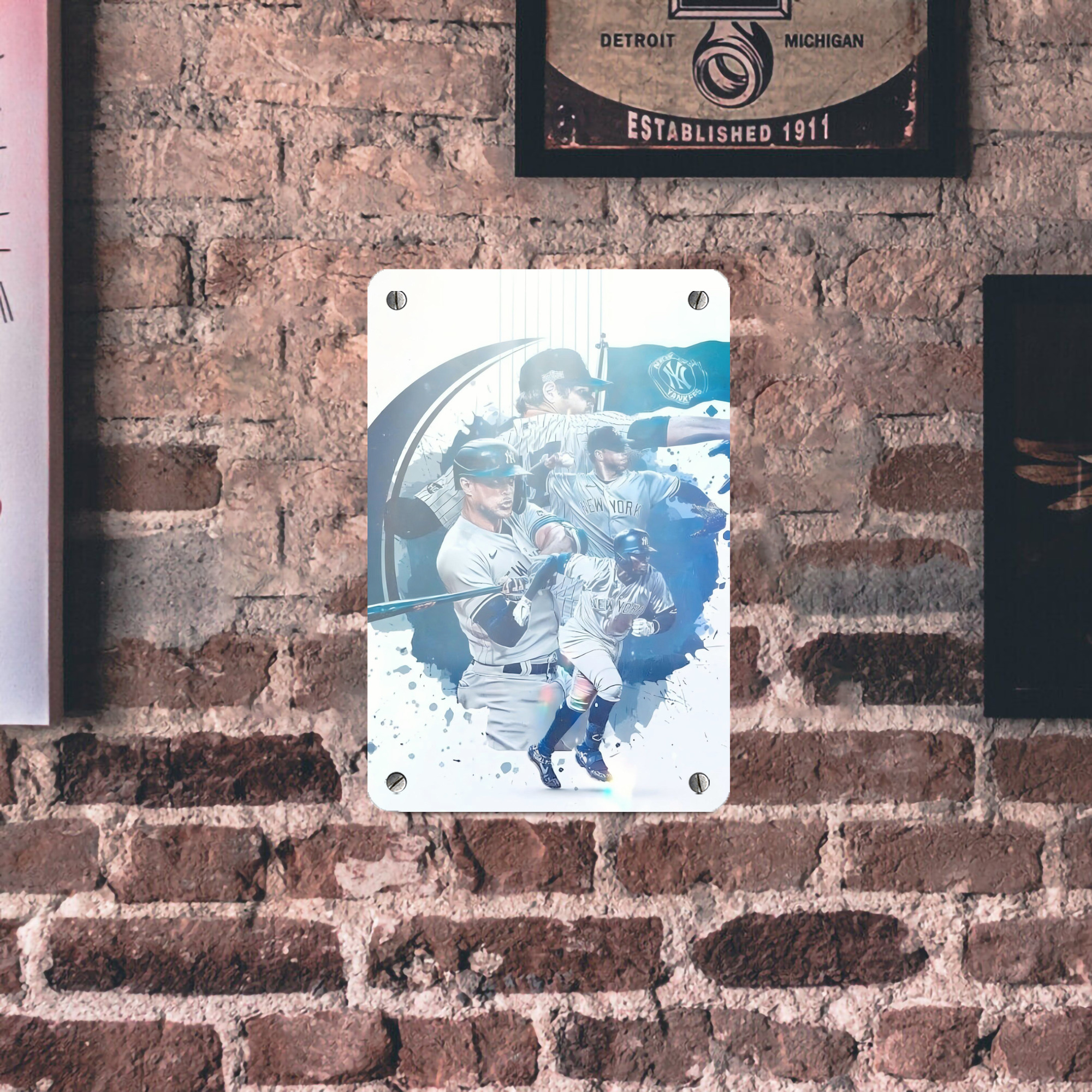 New York Yankees 329 Metal Tin Sign 8x12inch - High-Quality Full-Print Decorative Wall Art, Durable Rust-Resistant Metal Plaque For Living Room, Bedroom, Kitchen, Office, Bar Décor