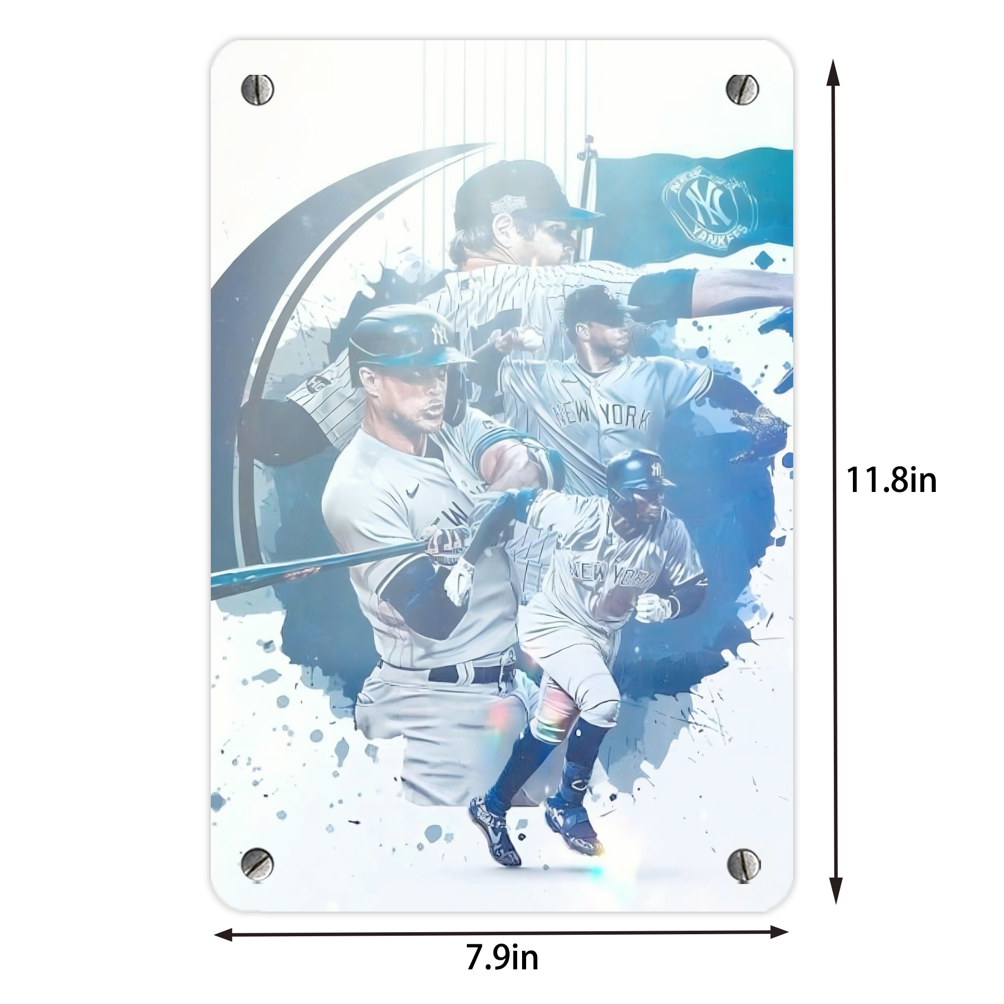 New York Yankees 329 Metal Tin Sign 8x12inch - High-Quality Full-Print Decorative Wall Art, Durable Rust-Resistant Metal Plaque For Living Room, Bedroom, Kitchen, Office, Bar Décor