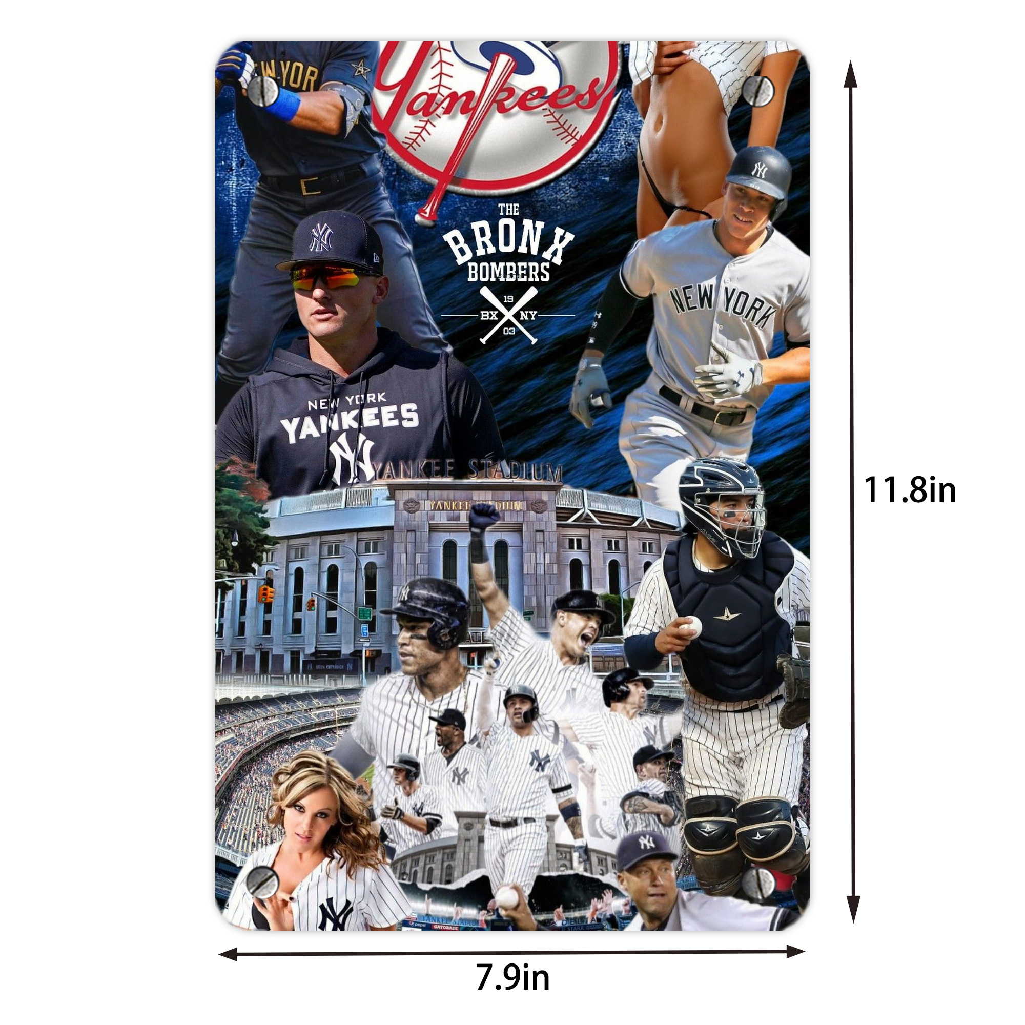 New York Yankees 336 Metal Tin Sign 8x12inch - High-Quality Full-Print Decorative Wall Art, Durable Rust-Resistant Metal Plaque For Living Room, Bedroom, Kitchen, Office, Bar Décor