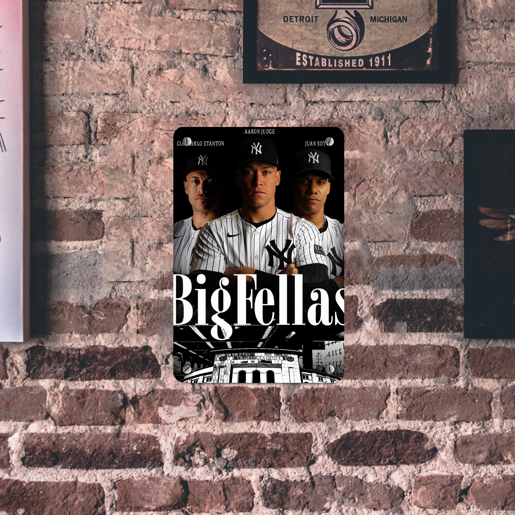 New York Yankees 341 Metal Tin Sign 8x12inch - High-Quality Full-Print Decorative Wall Art, Durable Rust-Resistant Metal Plaque For Living Room, Bedroom, Kitchen, Office, Bar Décor