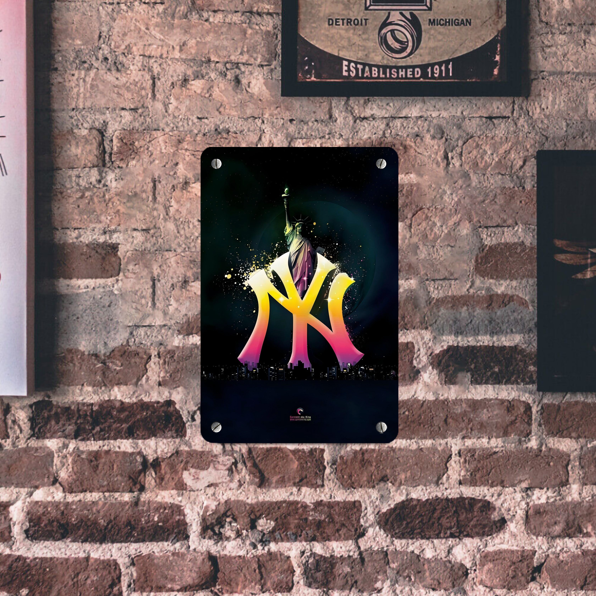 New York Yankees 335 Metal Tin Sign 8x12inch - High-Quality Full-Print Decorative Wall Art, Durable Rust-Resistant Metal Plaque For Living Room, Bedroom, Kitchen, Office, Bar Décor