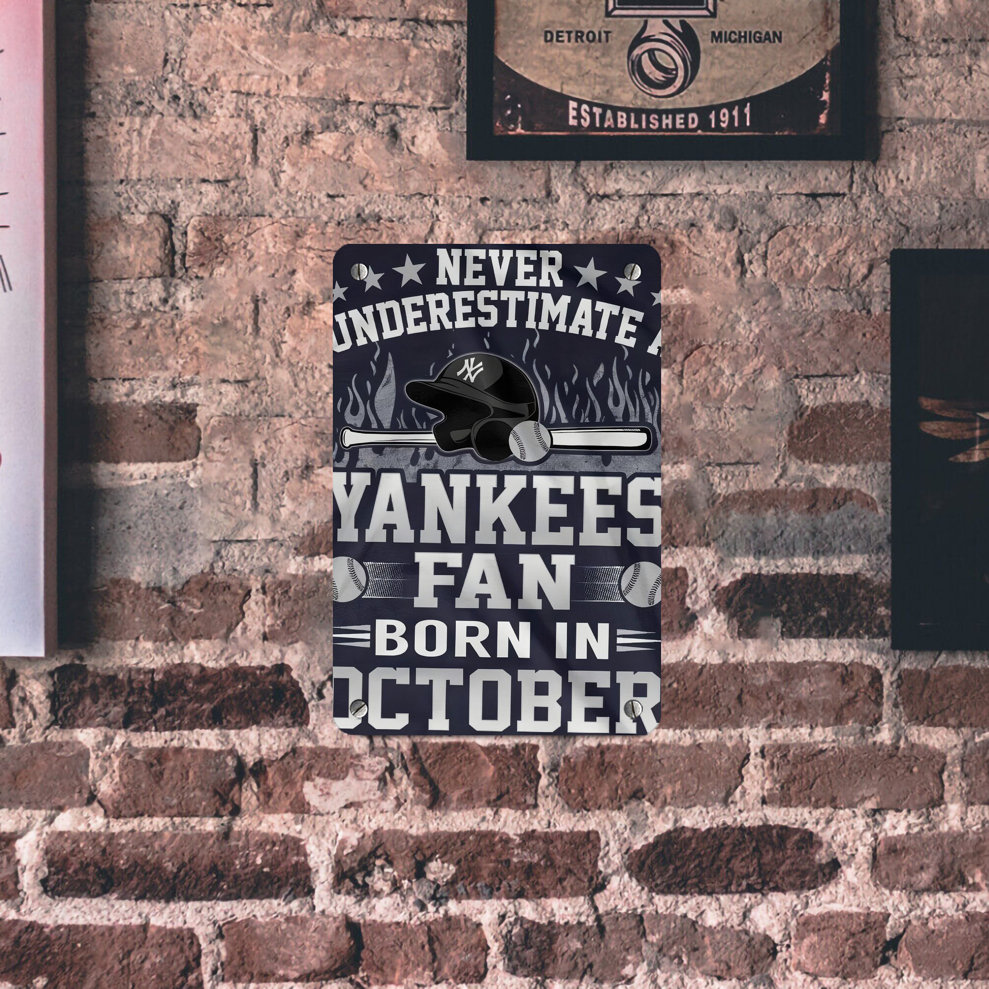 New York Yankees 349 Metal Tin Sign 8x12inch - High-Quality Full-Print Decorative Wall Art, Durable Rust-Resistant Metal Plaque For Living Room, Bedroom, Kitchen, Office, Bar Décor