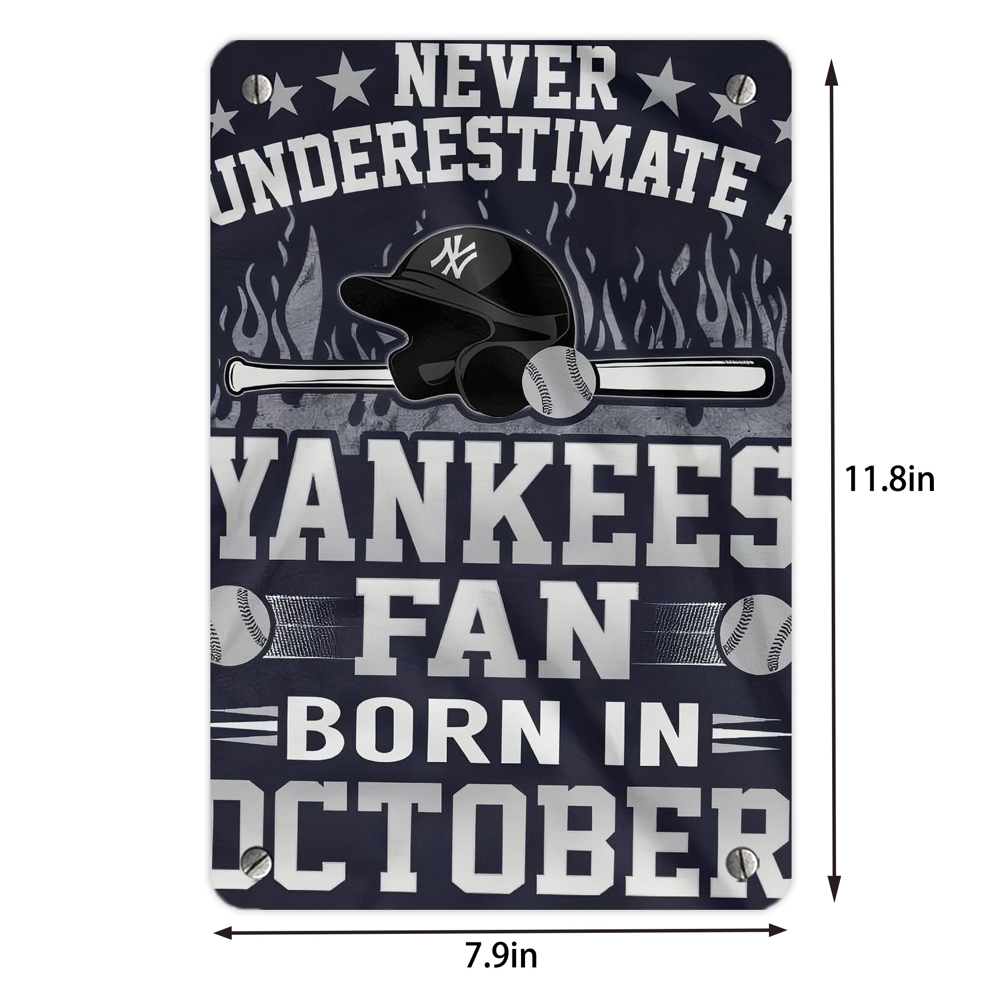 New York Yankees 349 Metal Tin Sign 8x12inch - High-Quality Full-Print Decorative Wall Art, Durable Rust-Resistant Metal Plaque For Living Room, Bedroom, Kitchen, Office, Bar Décor