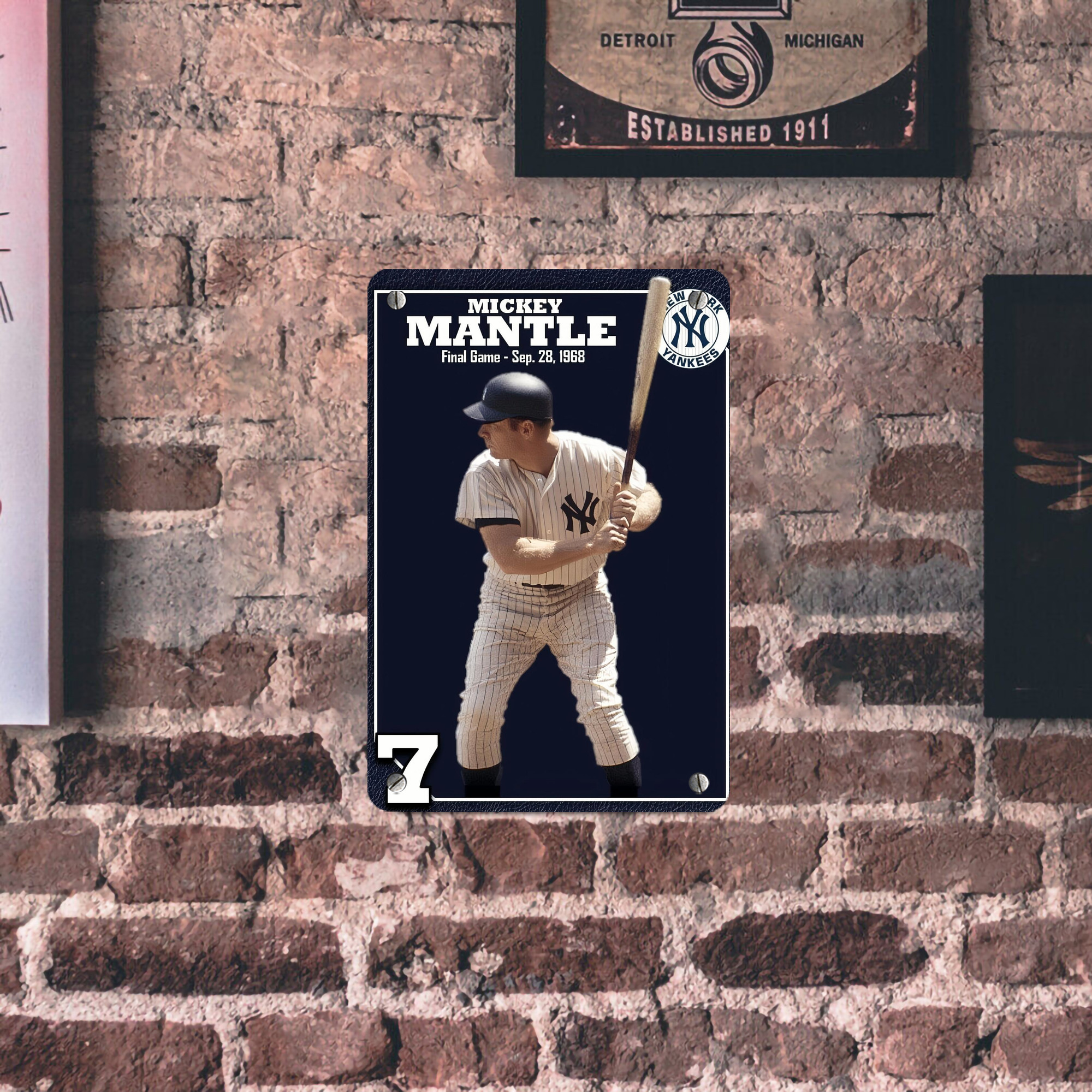 New York Yankees 344 Metal Tin Sign 8x12inch - High-Quality Full-Print Decorative Wall Art, Durable Rust-Resistant Metal Plaque For Living Room, Bedroom, Kitchen, Office, Bar Décor