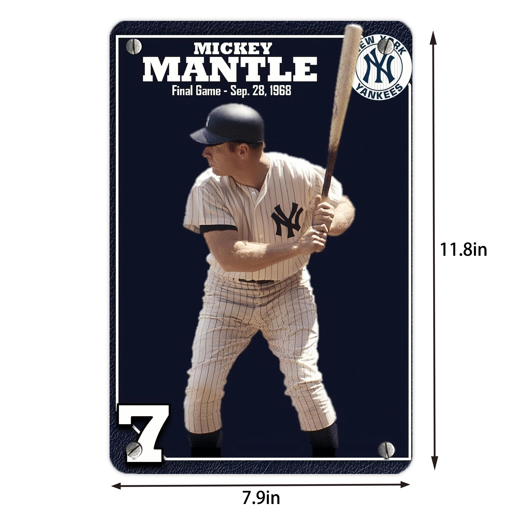 New York Yankees 344 Metal Tin Sign 8x12inch - High-Quality Full-Print Decorative Wall Art, Durable Rust-Resistant Metal Plaque For Living Room, Bedroom, Kitchen, Office, Bar Décor