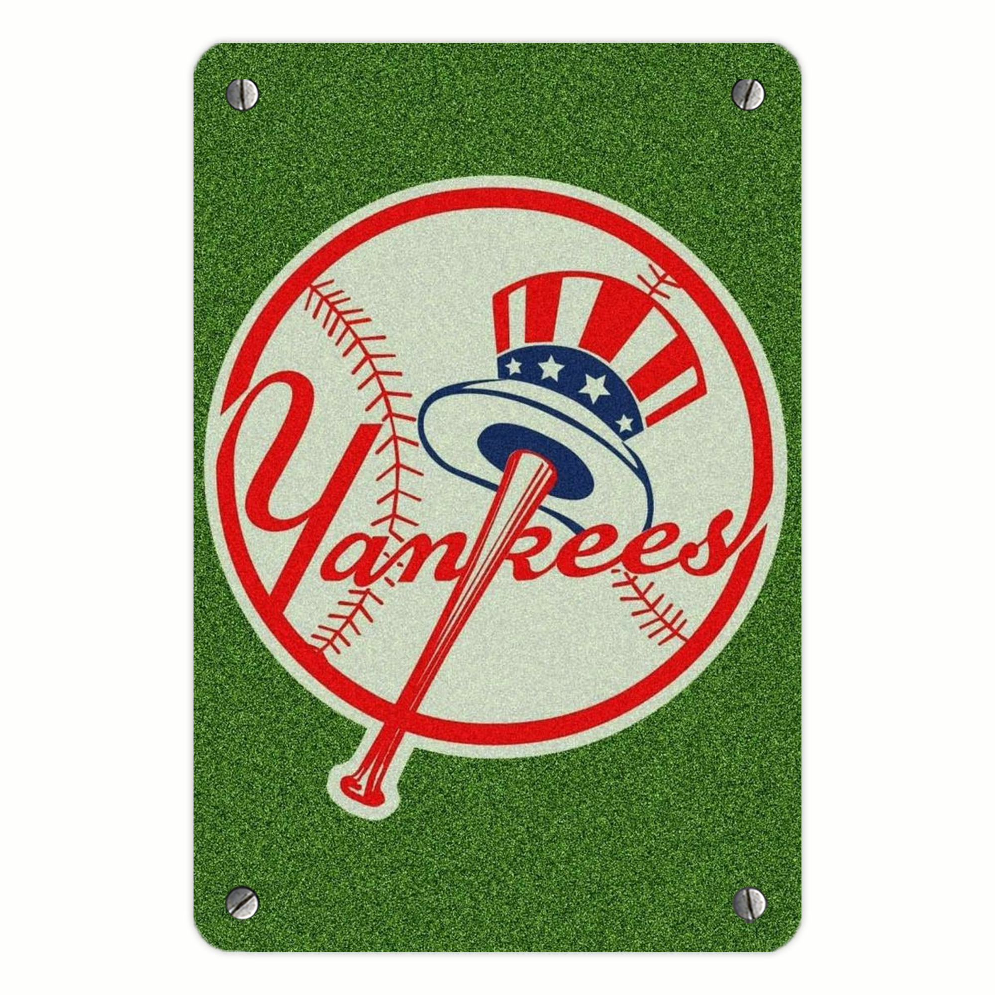 New York Yankees Logo Metal Tin Sign 8x12inch - High-Quality Full-Print Decorative Wall Art, Durable Rust-Resistant Metal Plaque For Living Room, Bedroom, Kitchen, Office, Bar Décor