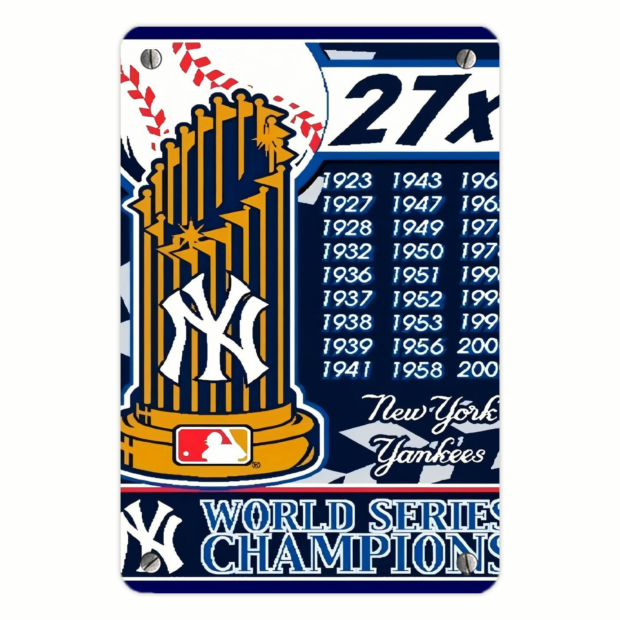 New York Yankees 108 Metal Tin Sign 8x12inch - High-Quality Full-Print Decorative Wall Art, Durable Rust-Resistant Metal Plaque For Living Room, Bedroom, Kitchen, Office, Bar Décor