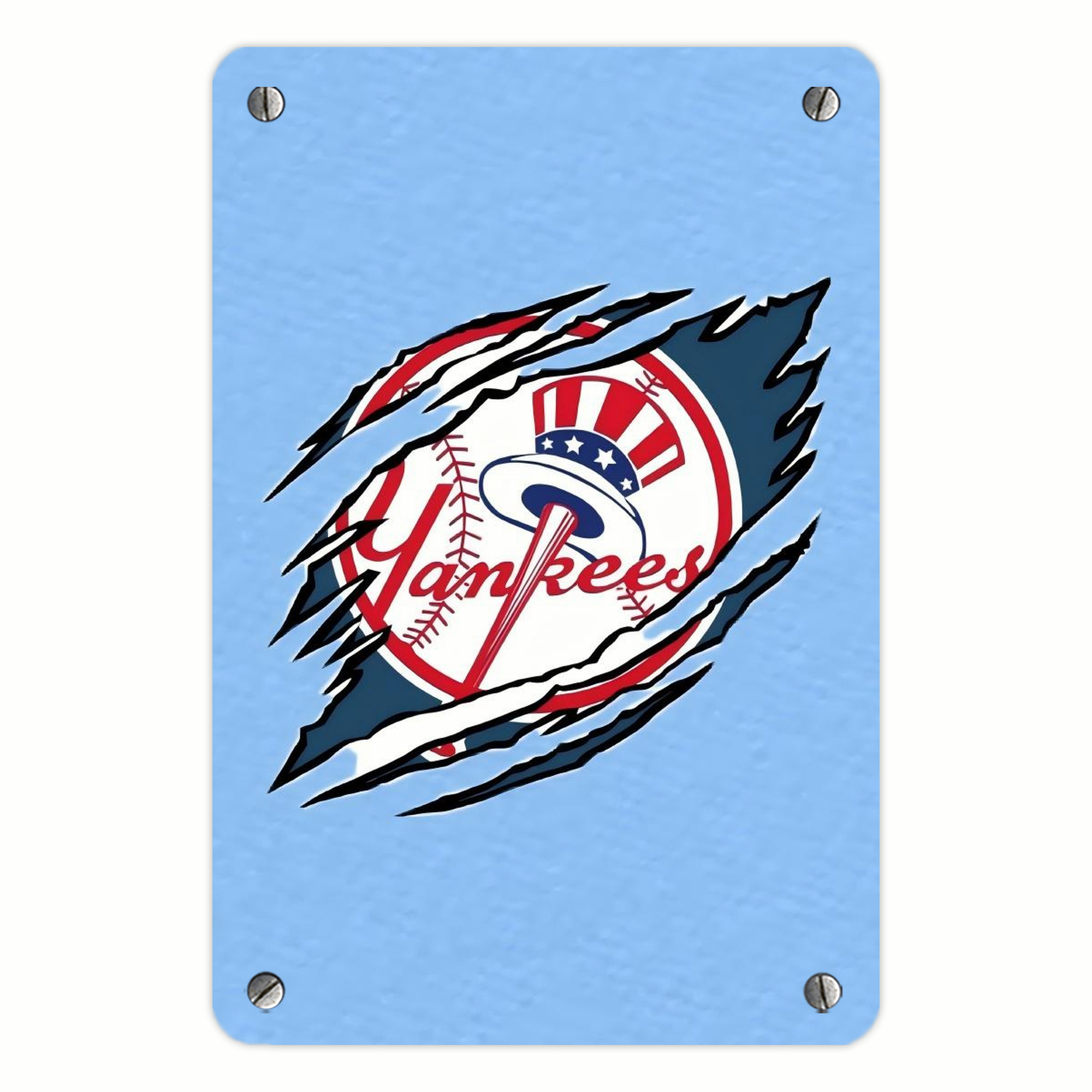 New York Yankees 128 Metal Tin Sign 8x12inch - High-Quality Full-Print Decorative Wall Art, Durable Rust-Resistant Metal Plaque For Living Room, Bedroom, Kitchen, Office, Bar Décor