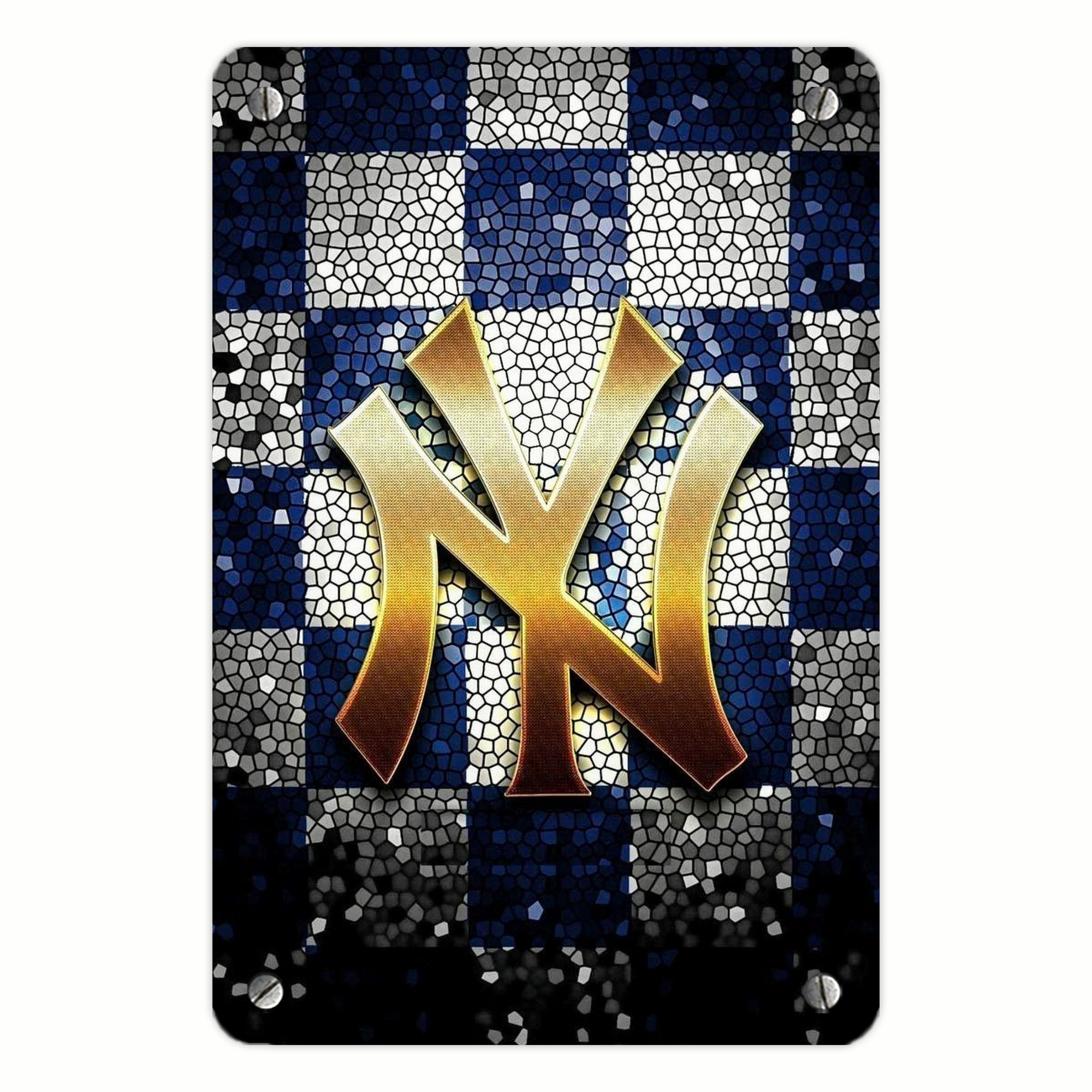 New York Yankees 129 Metal Tin Sign 8x12inch - High-Quality Full-Print Decorative Wall Art, Durable Rust-Resistant Metal Plaque For Living Room, Bedroom, Kitchen, Office, Bar Décor