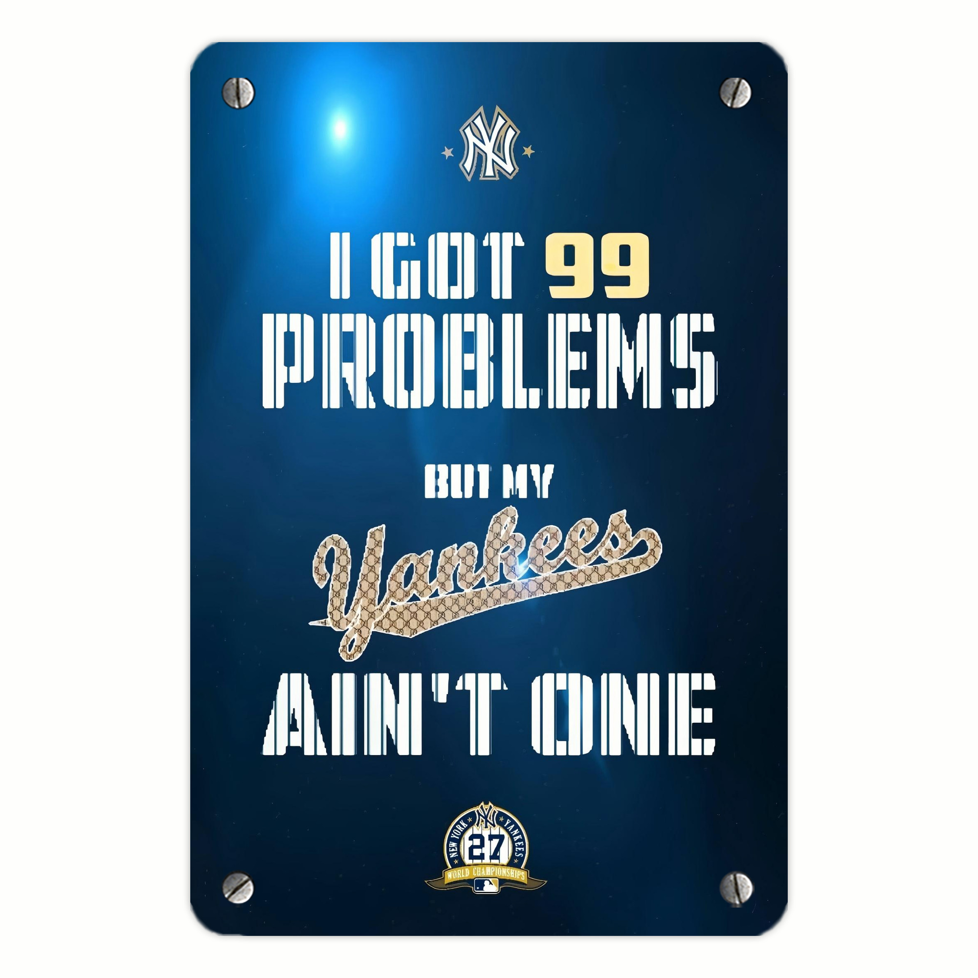 New York Yankees 140 Metal Tin Sign 8x12inch - High-Quality Full-Print Decorative Wall Art, Durable Rust-Resistant Metal Plaque For Living Room, Bedroom, Kitchen, Office, Bar Décor